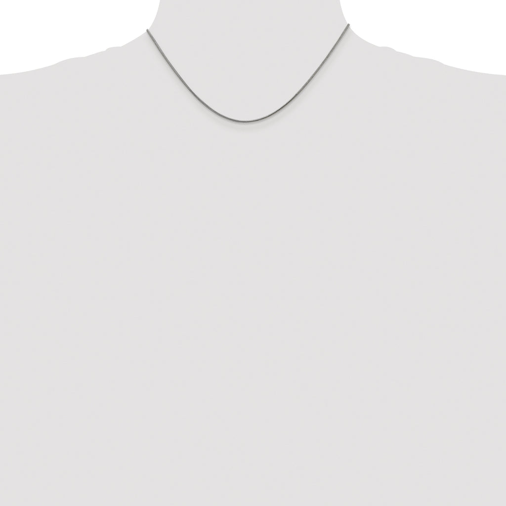 Sterling Silver Rhodium-plated 1.2mm Snake Chain