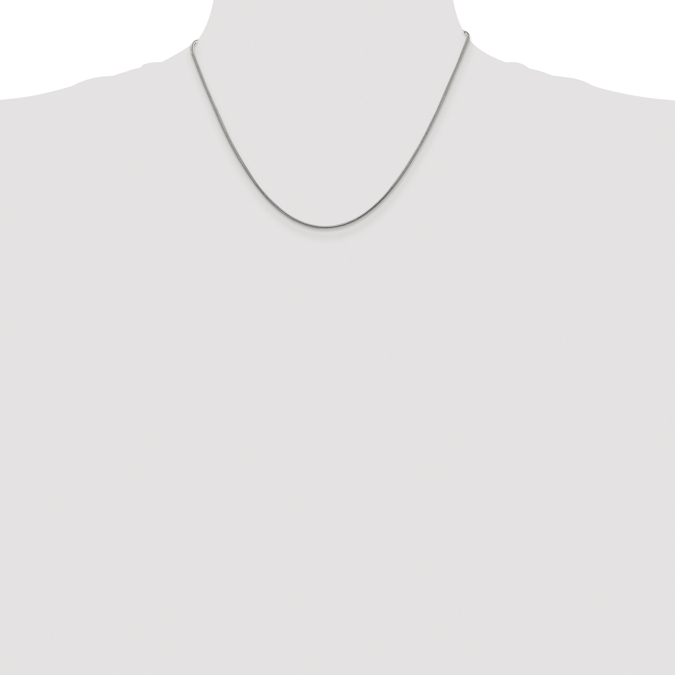 Sterling Silver Rhodium-plated 1.2mm Snake Chain