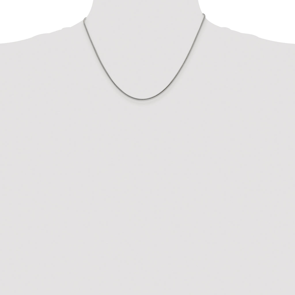 Sterling Silver Rhodium-plated 1.2mm Snake Chain