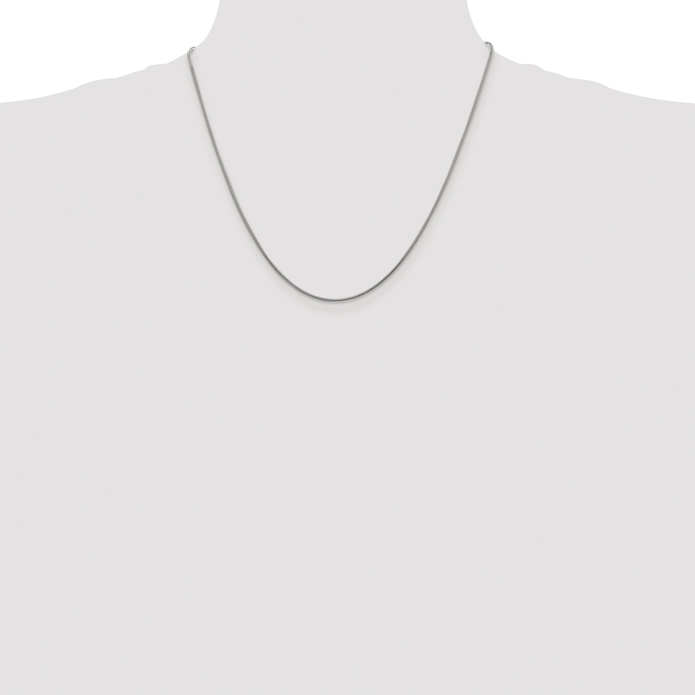 Sterling Silver Rhodium-plated 1.2mm Snake Chain