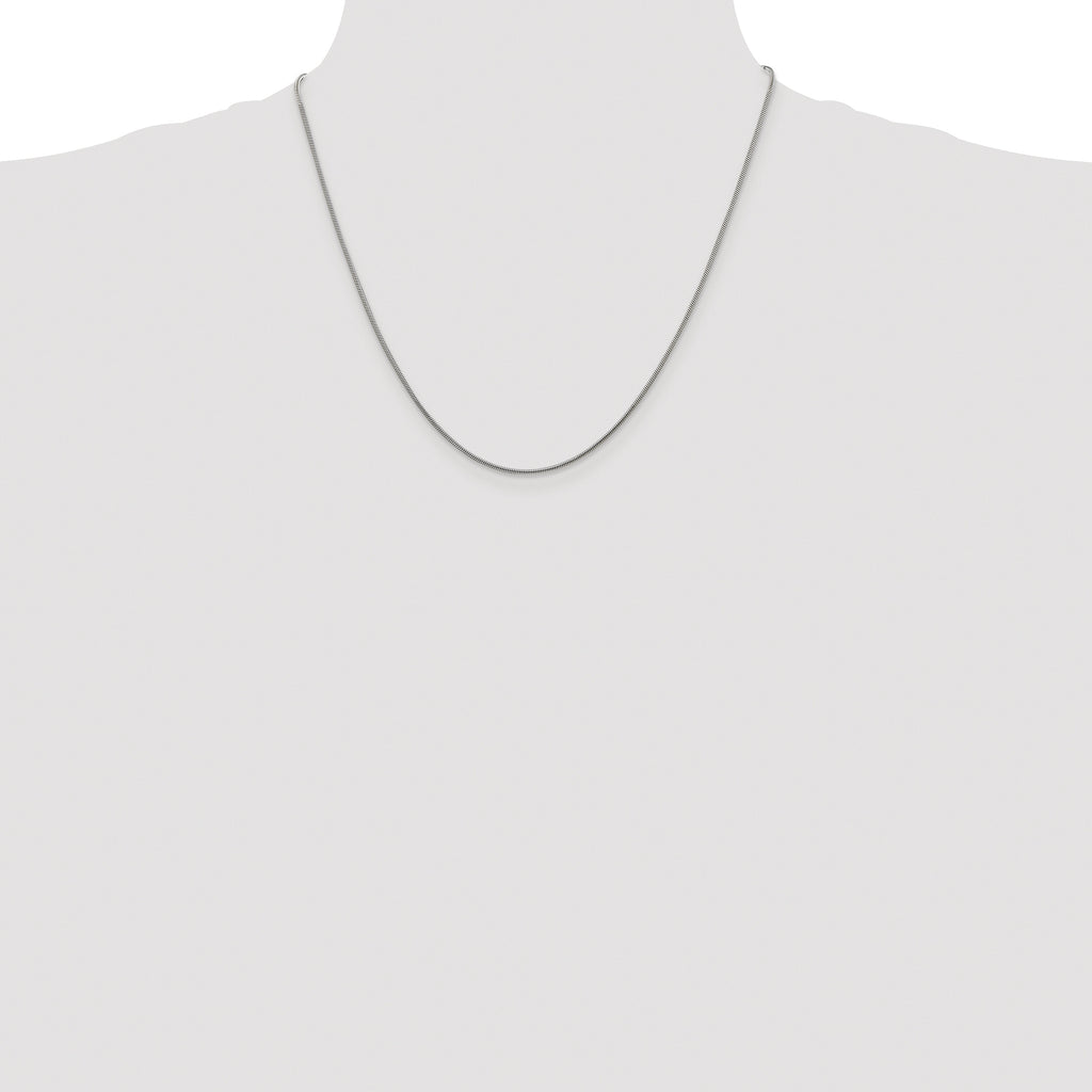 Sterling Silver Rhodium-plated 1.2mm Snake Chain