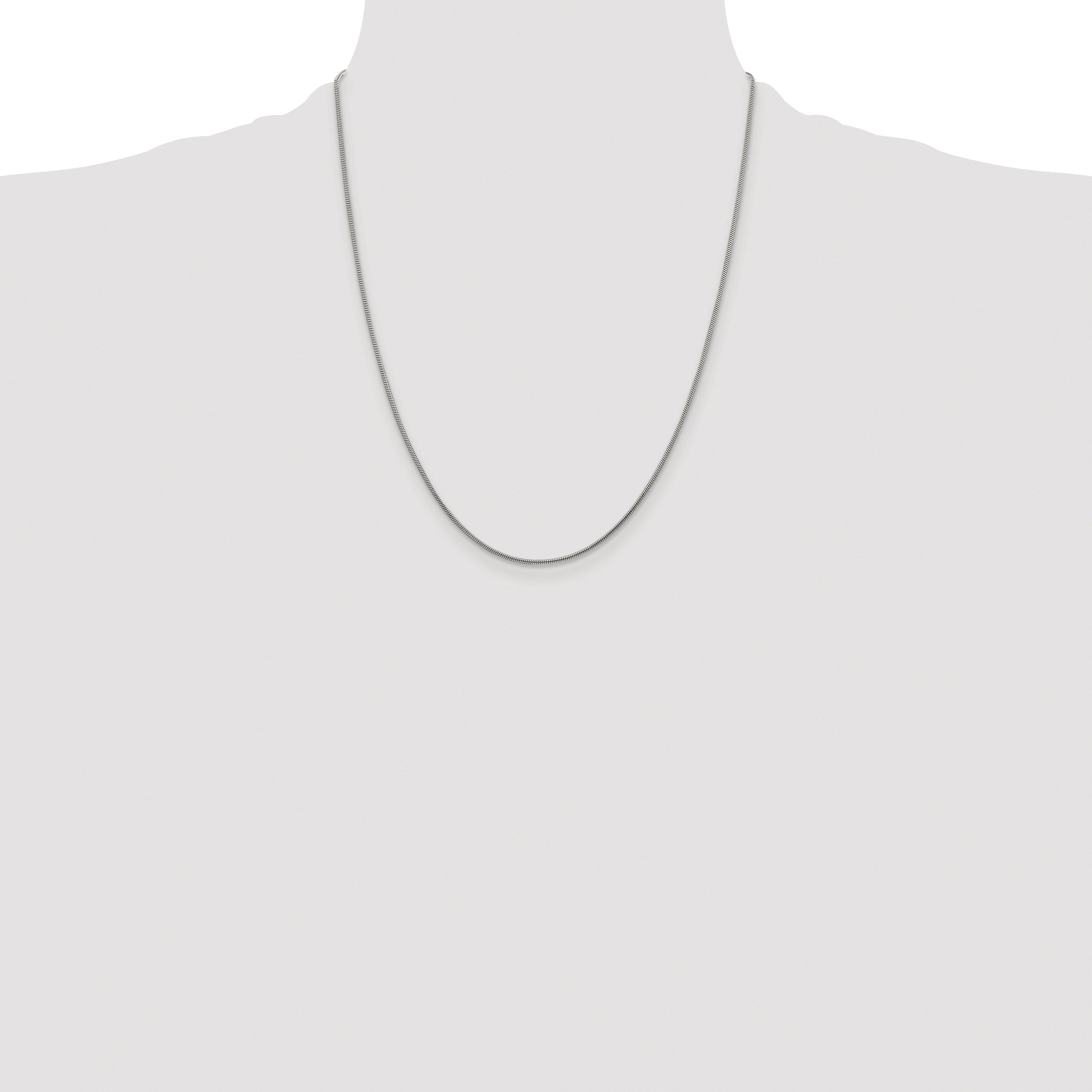 Sterling Silver Rhodium-plated 1.2mm Snake Chain