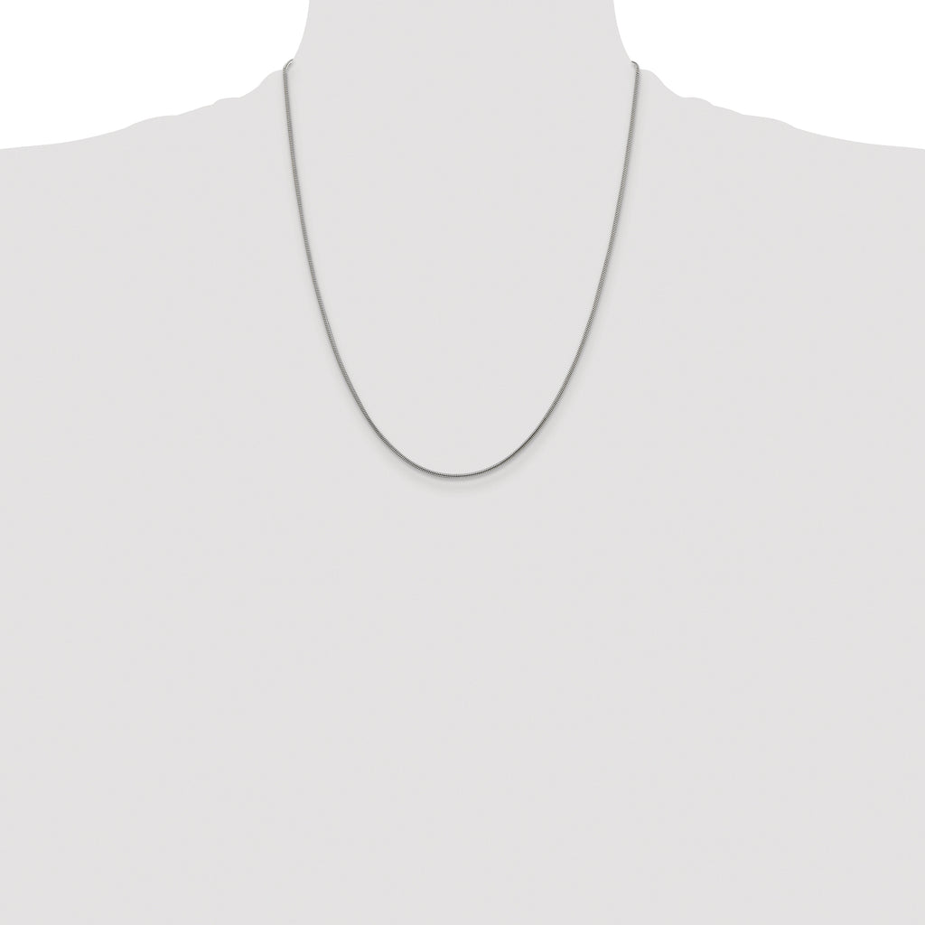 Sterling Silver Rhodium-plated 1.2mm Snake Chain