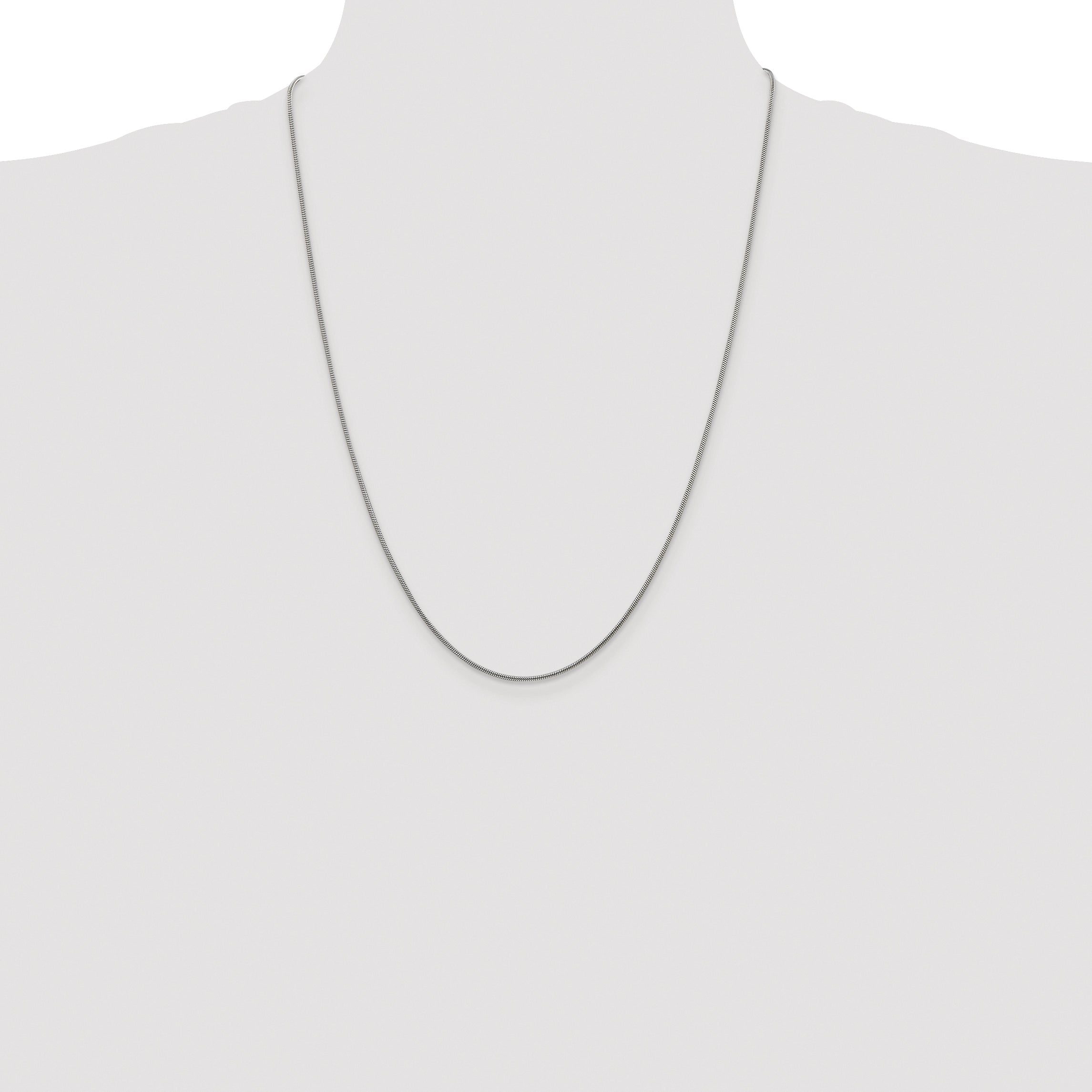 Sterling Silver Rhodium-plated 1.2mm Snake Chain