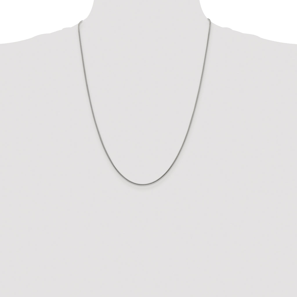 Sterling Silver Rhodium-plated 1.2mm Snake Chain