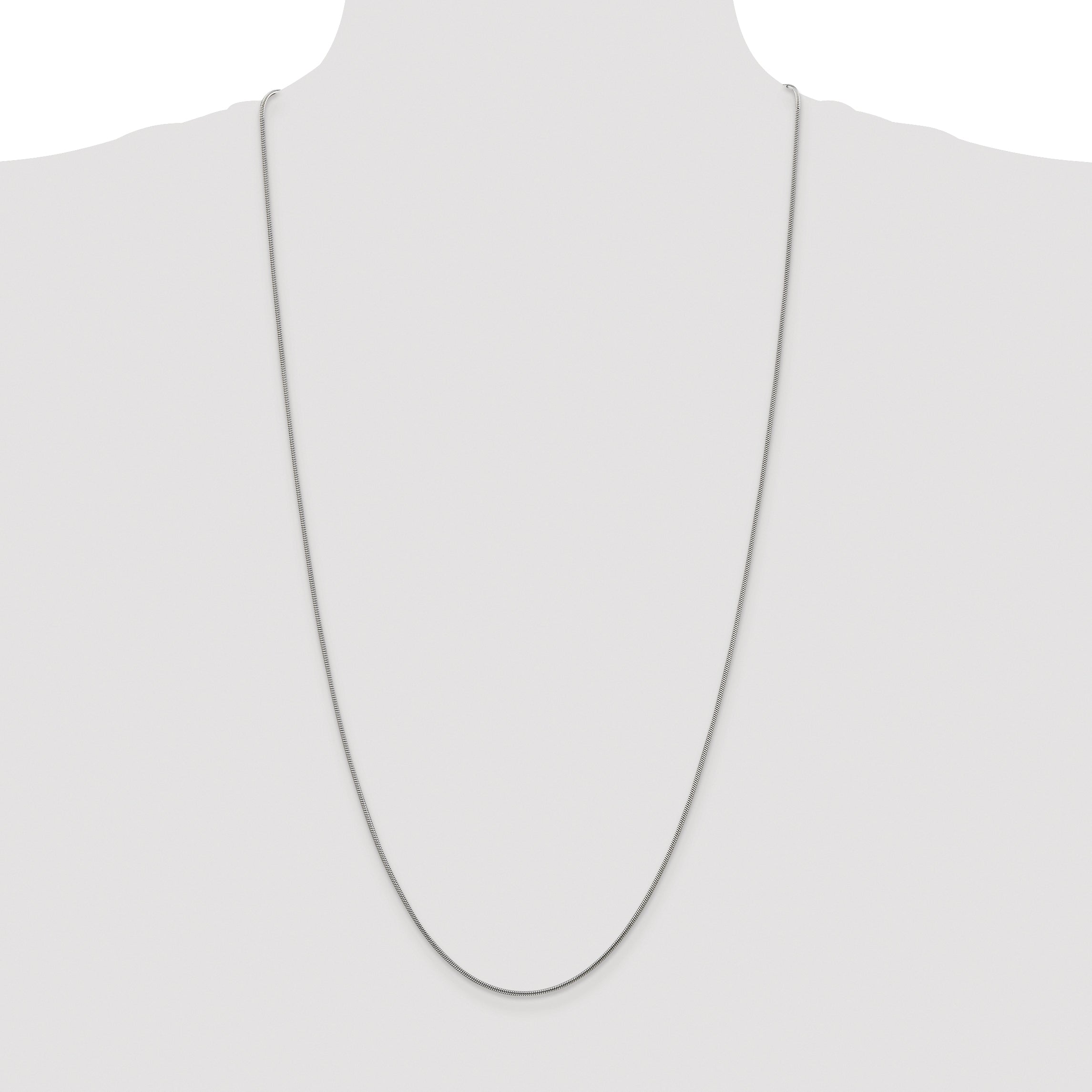 Sterling Silver Rhodium-plated 1.2mm Snake Chain