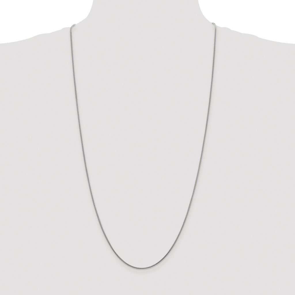 Sterling Silver Rhodium-plated 1.2mm Snake Chain