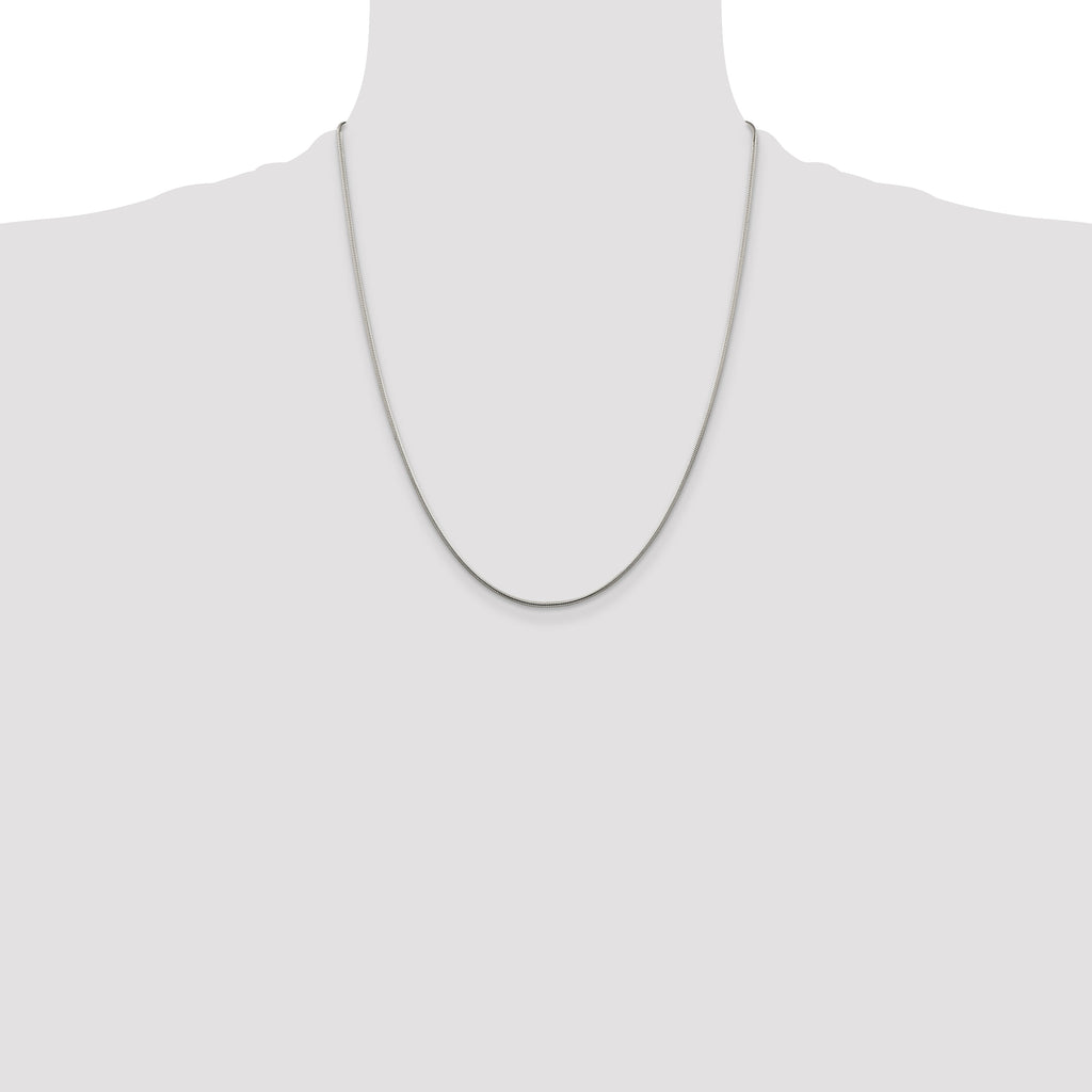 Sterling Silver 1.25mm Snake Chain With 2 Inch Extension
