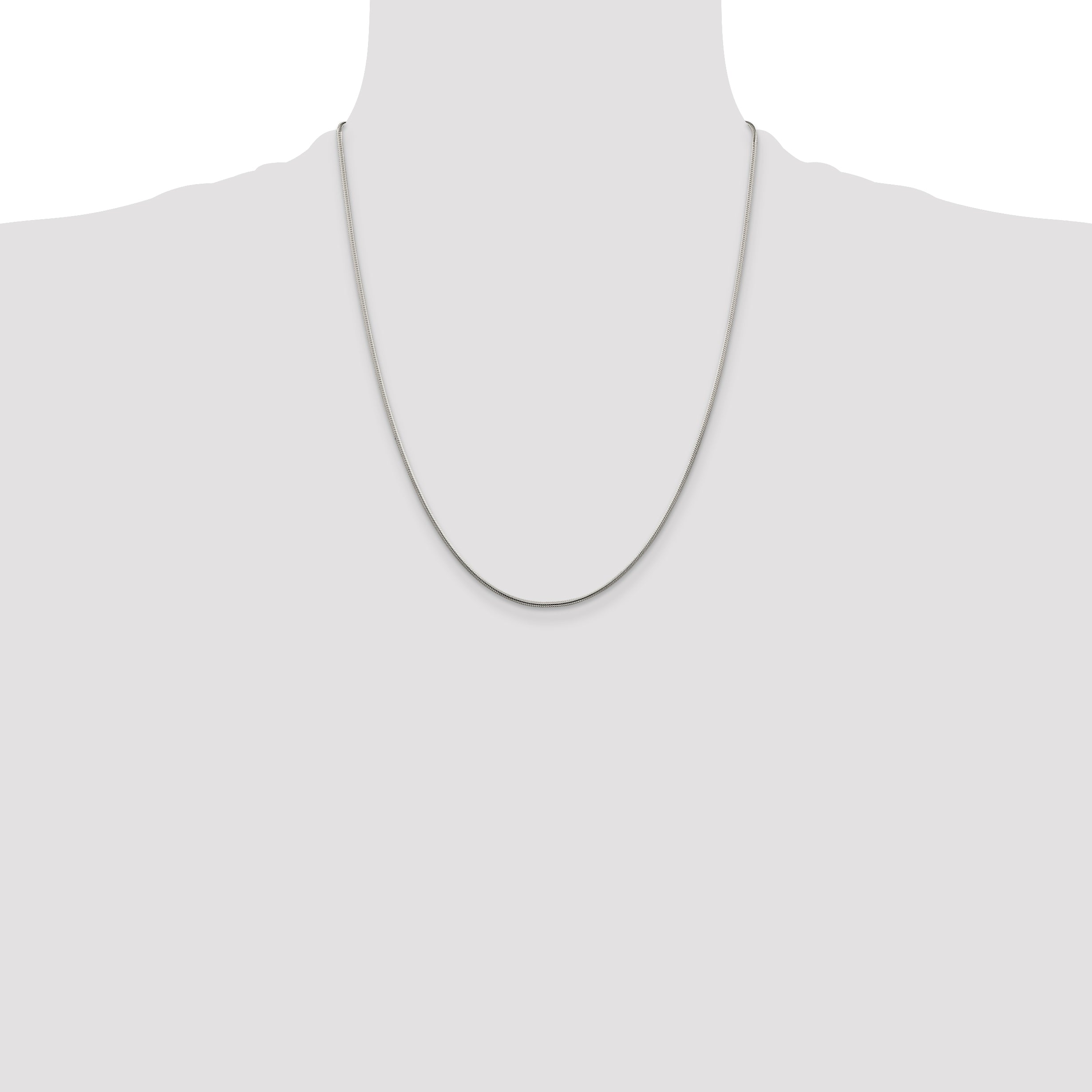Sterling Silver 1.25mm Snake Chain With 2 Inch Extension