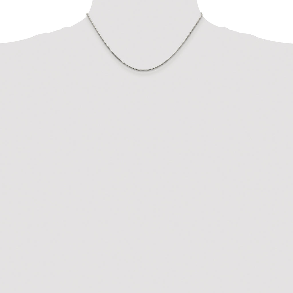 Sterling Silver Rhodium-plated 1.25mm Snake Chain