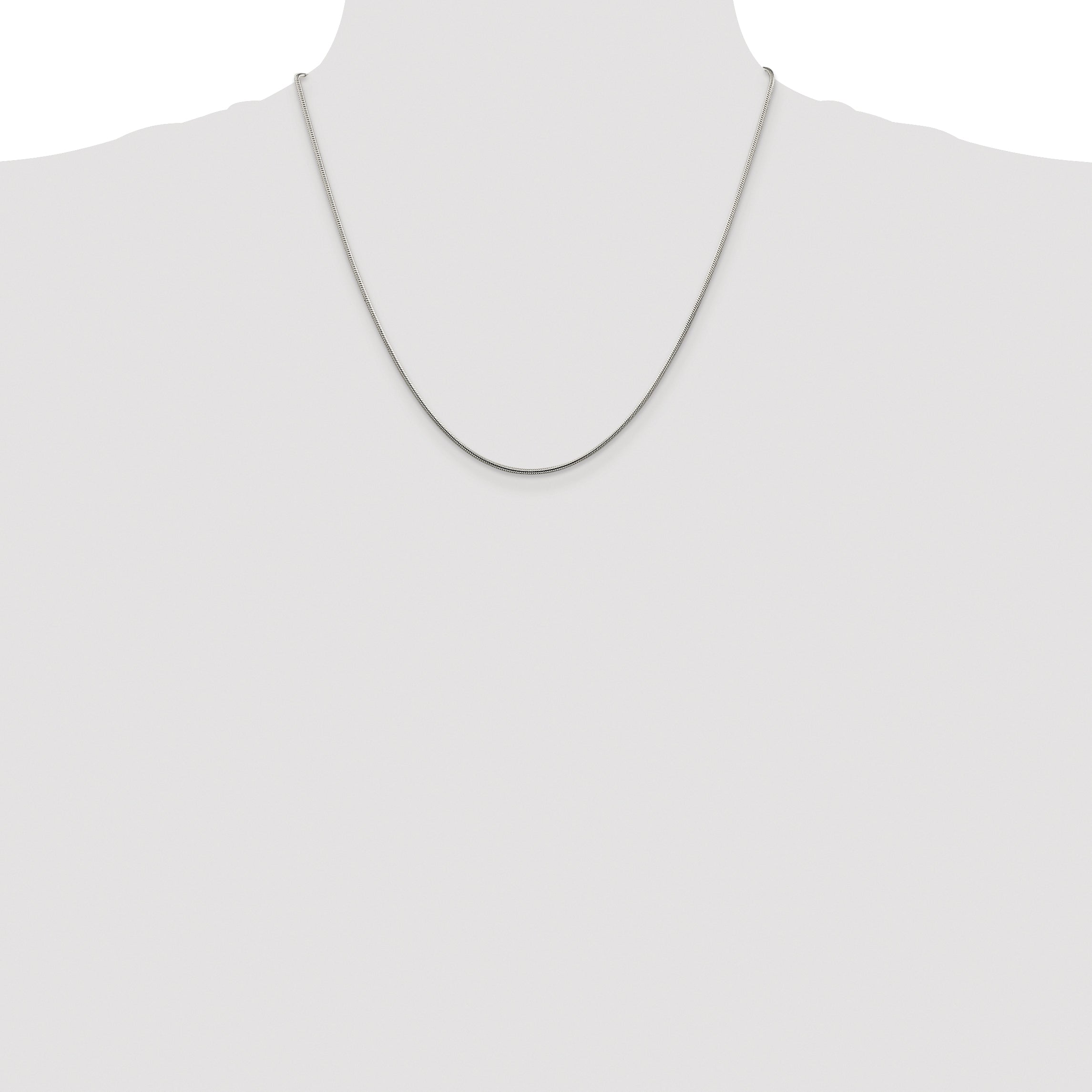 Sterling Silver Rhodium-plated 1.25mm Snake Chain