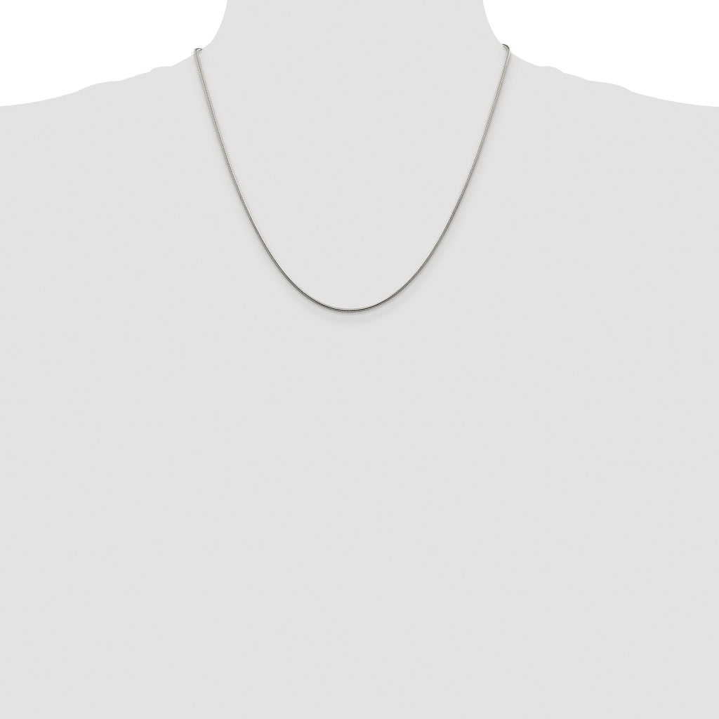 Sterling Silver Rhodium-plated 1.25mm Snake Chain