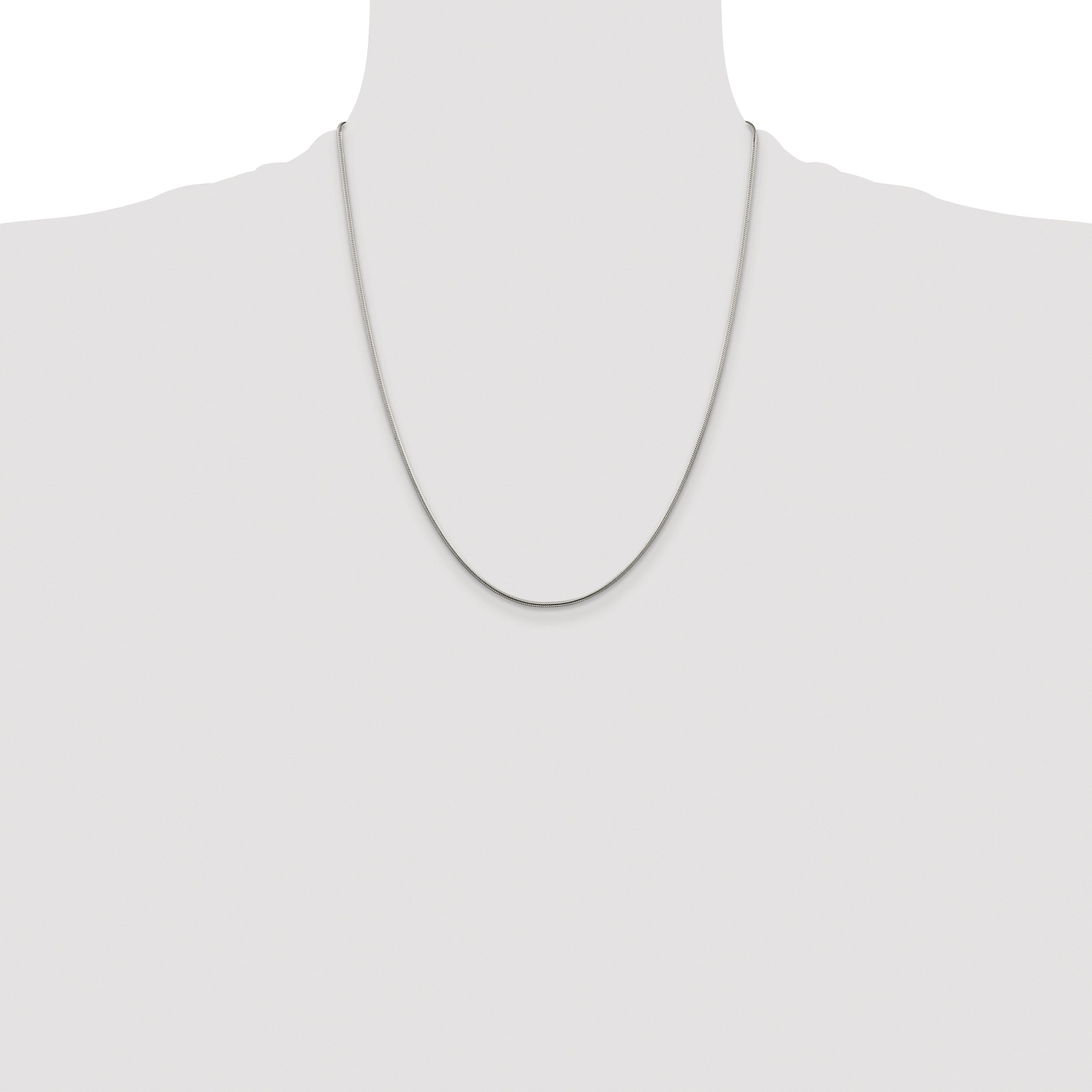 Sterling Silver Rhodium-plated 1.25mm Snake Chain