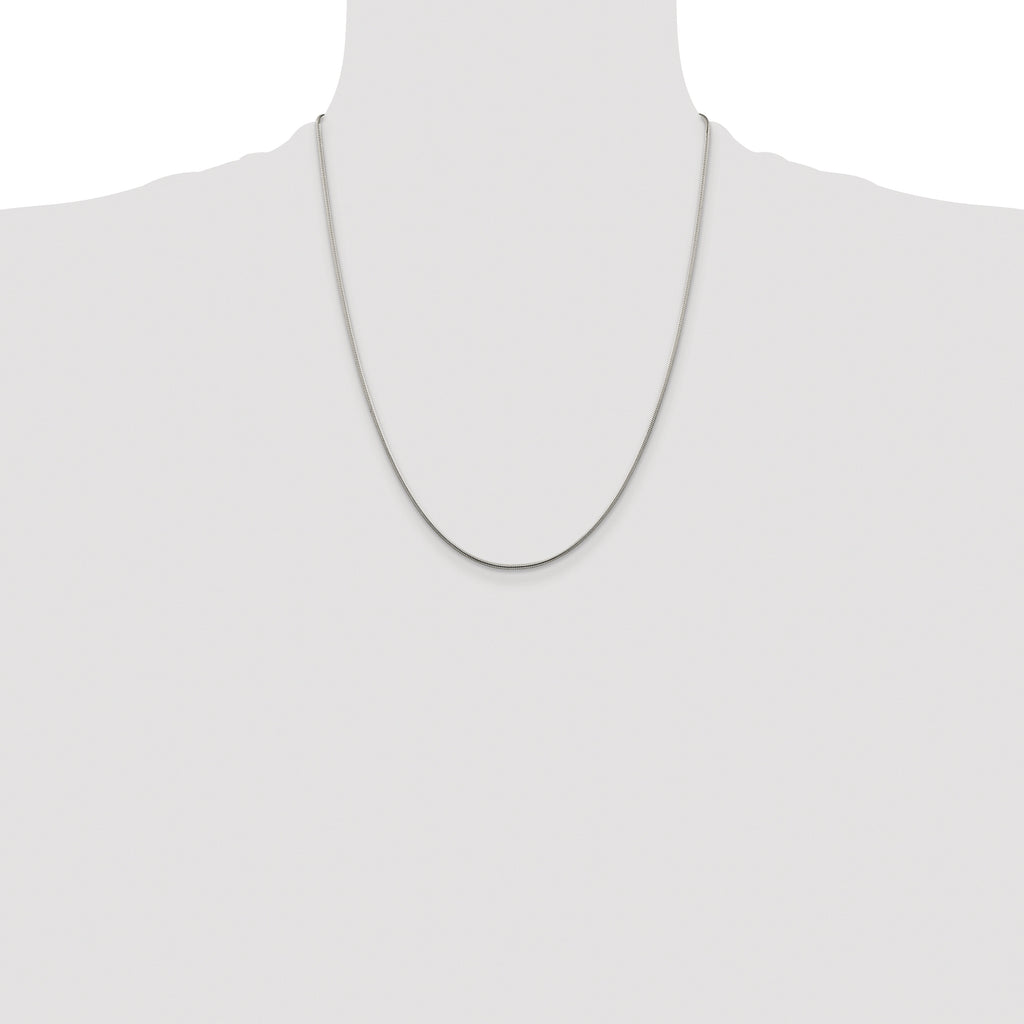 Sterling Silver Rhodium-plated 1.25mm Snake Chain