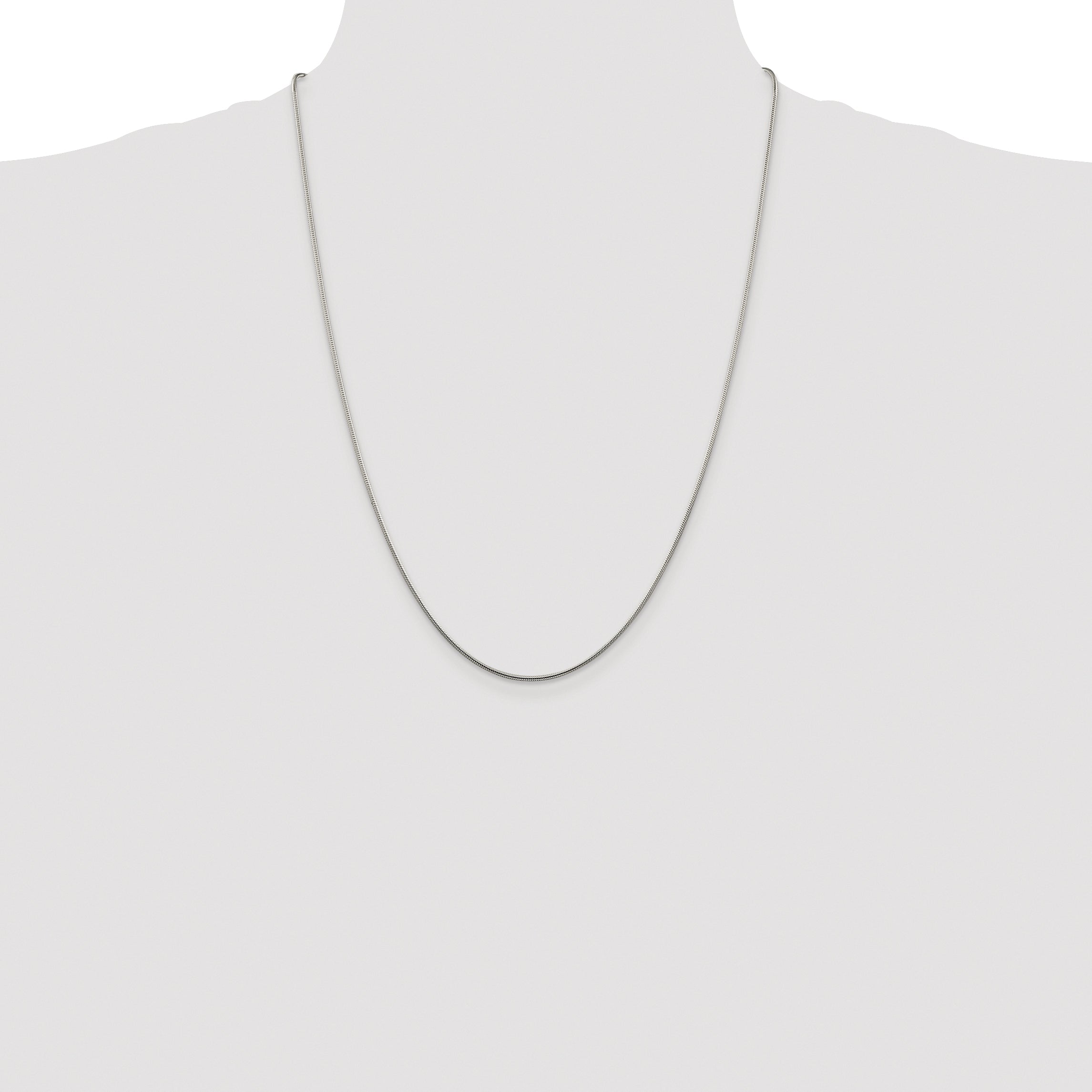 Sterling Silver Rhodium-plated 1.25mm Snake Chain