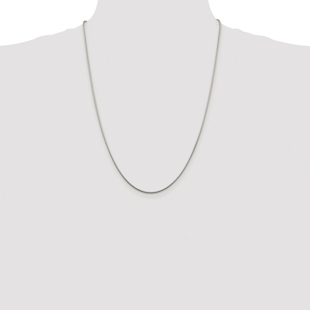 Sterling Silver Rhodium-plated 1.25mm Snake Chain