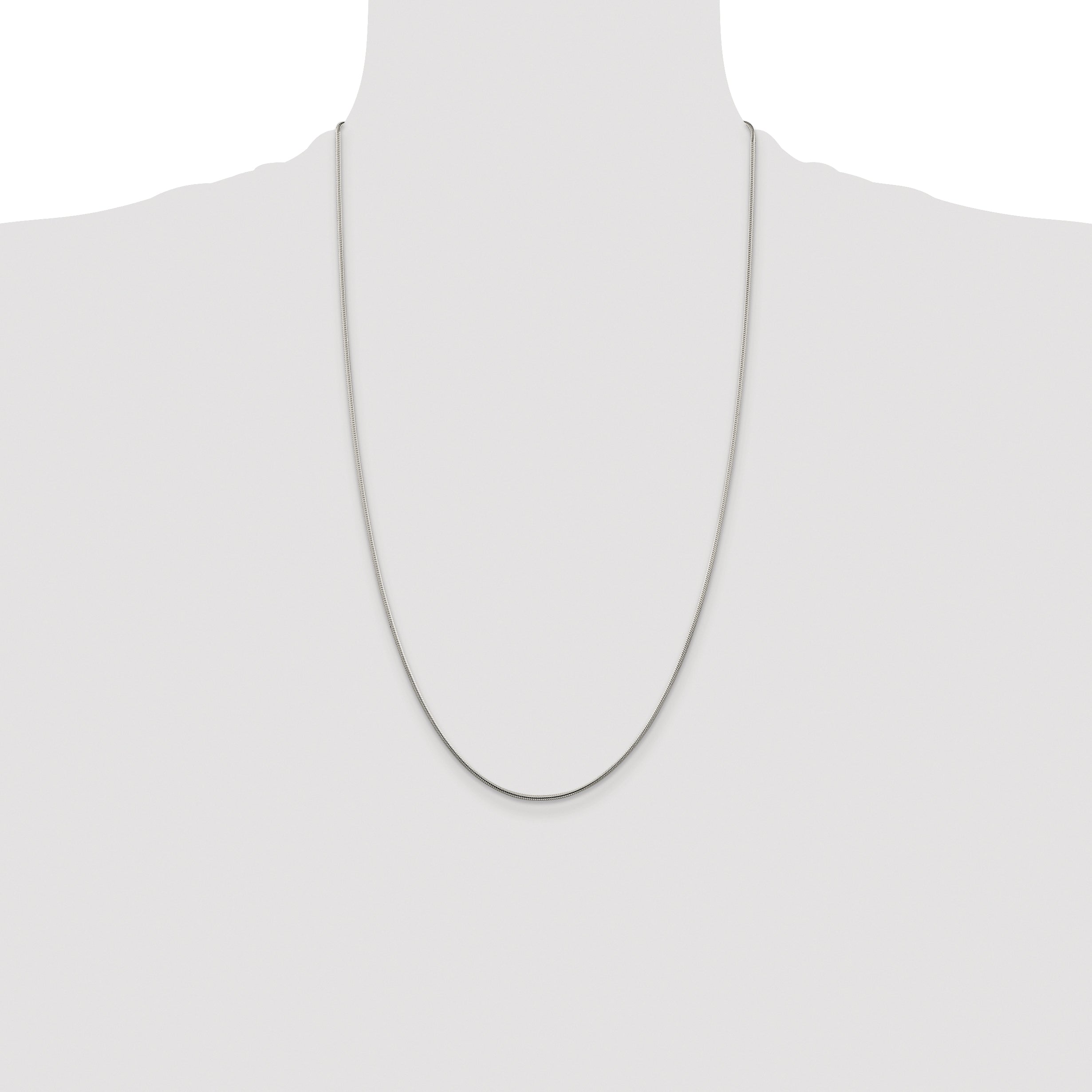 Sterling Silver Rhodium-plated 1.25mm Snake Chain