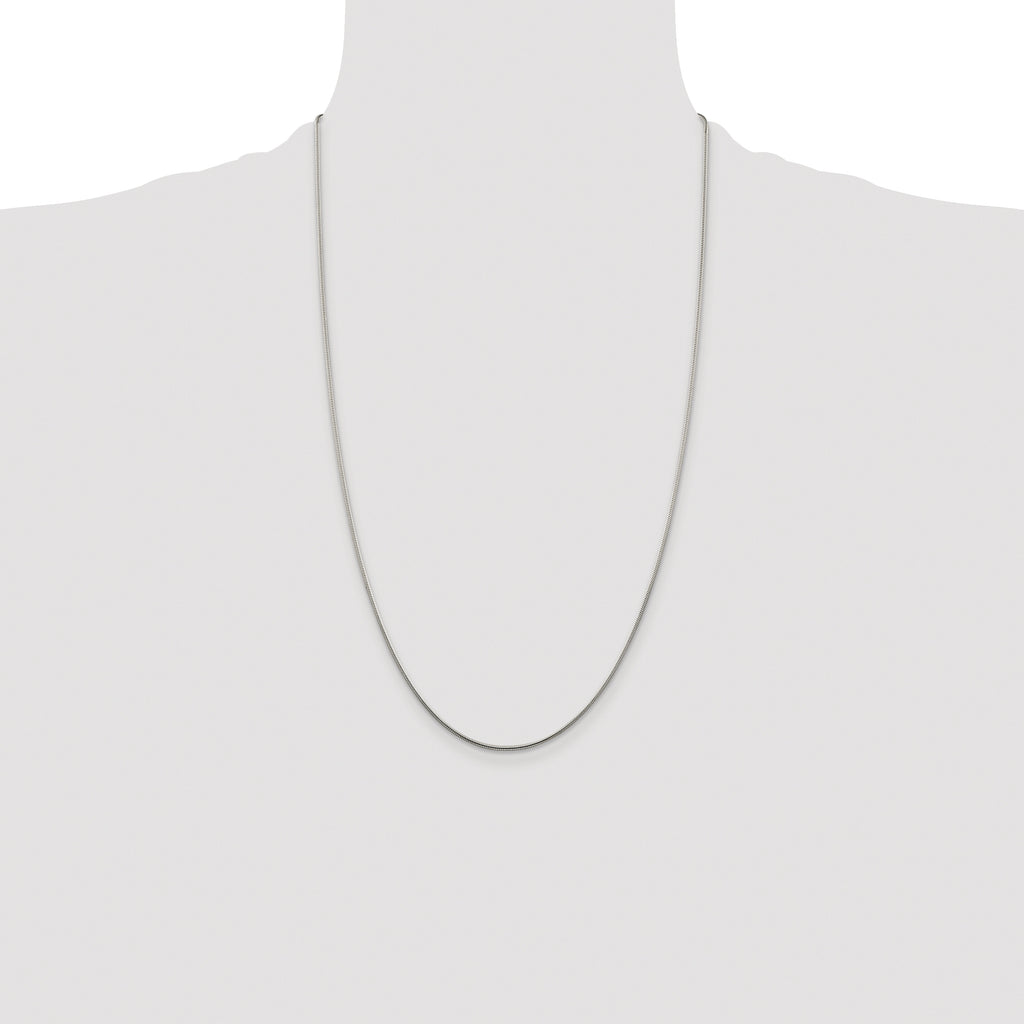 Sterling Silver Rhodium-plated 1.25mm Snake Chain
