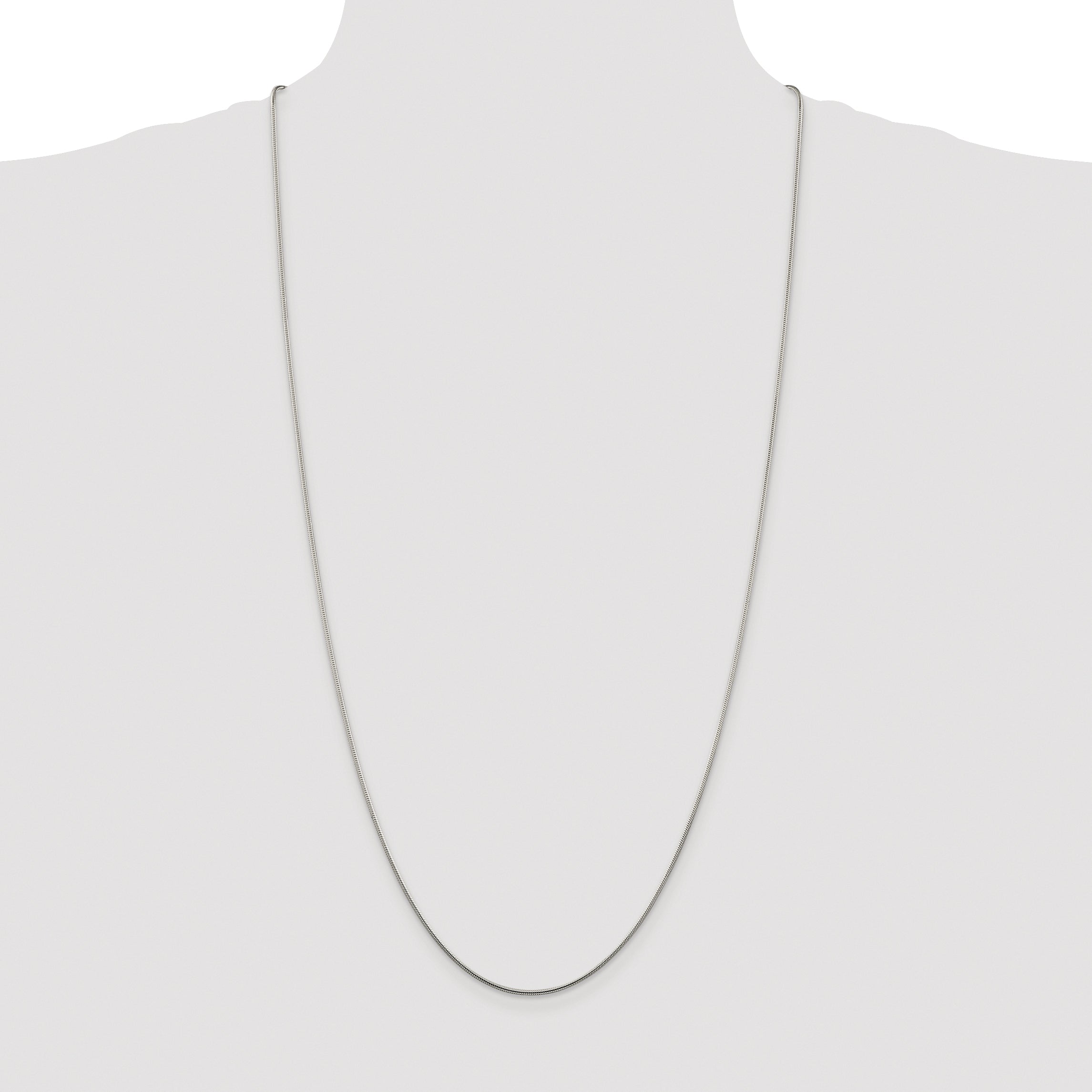 Sterling Silver Rhodium-plated 1.25mm Snake Chain