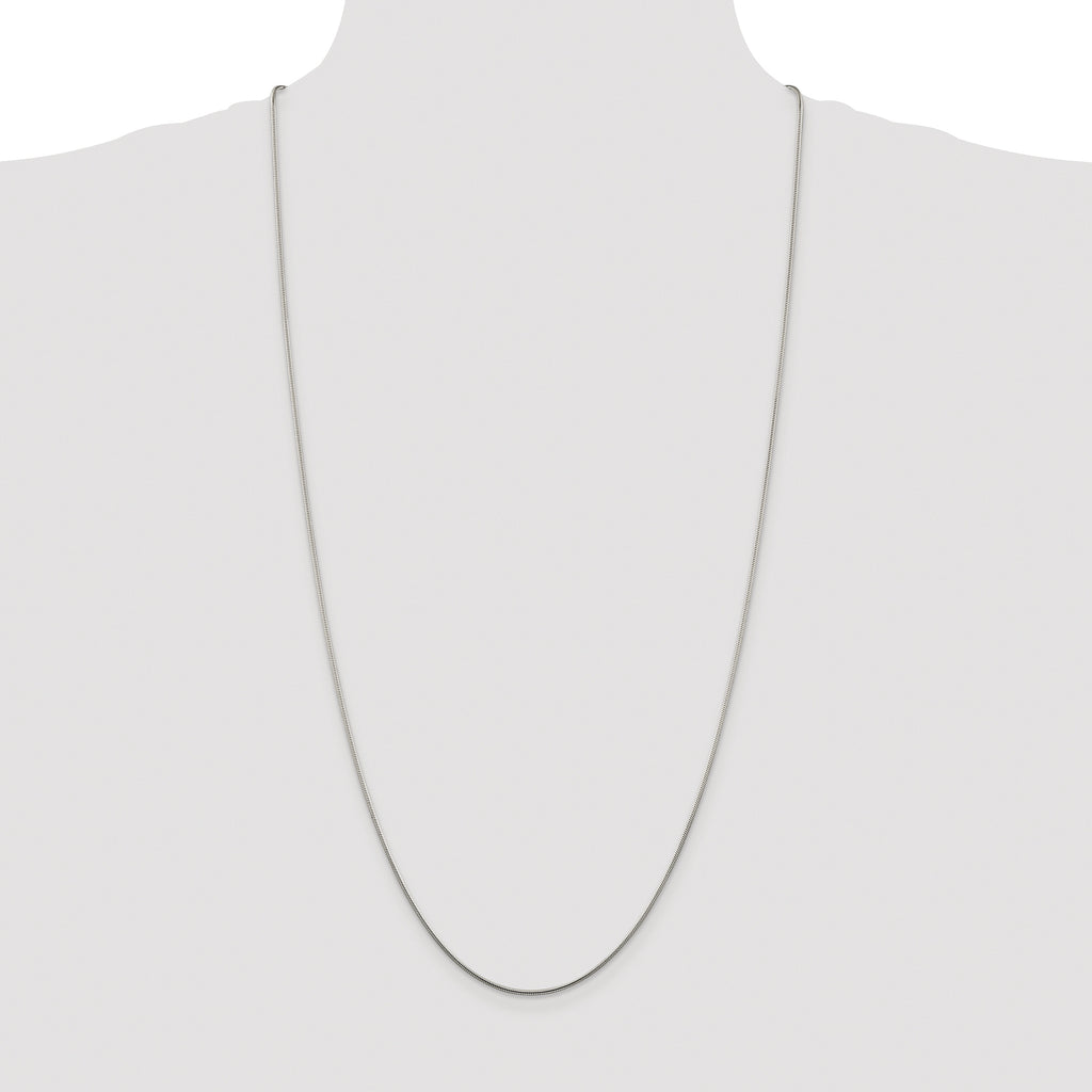 Sterling Silver Rhodium-plated 1.25mm Snake Chain