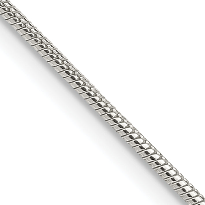 Sterling Silver 1.25mm Snake Chain With 2 Inch Extension