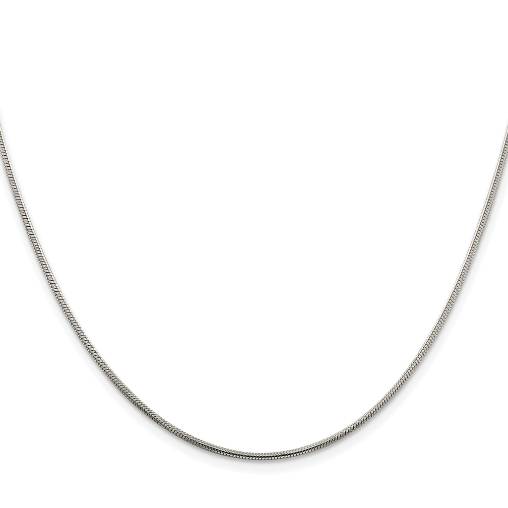 Sterling Silver Rhodium-plated 1.5mm Snake Chain