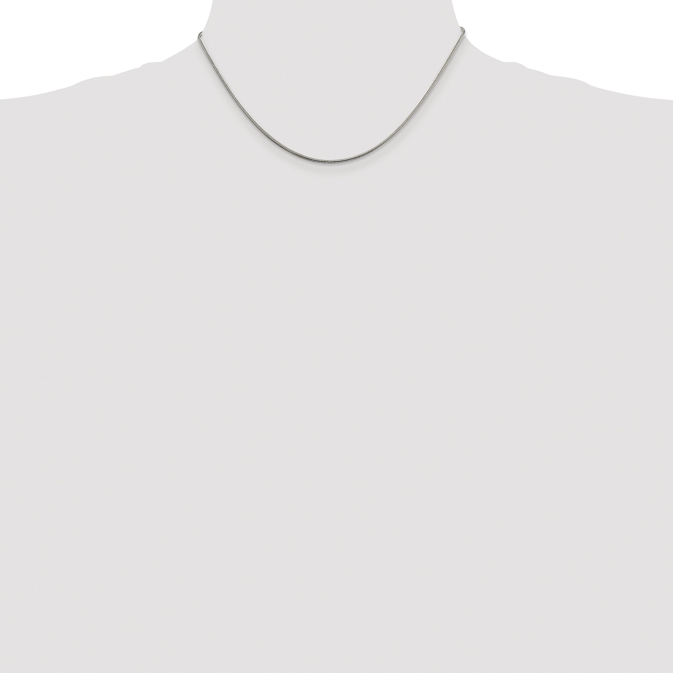 Sterling Silver Rhodium-plated 1.5mm Snake Chain