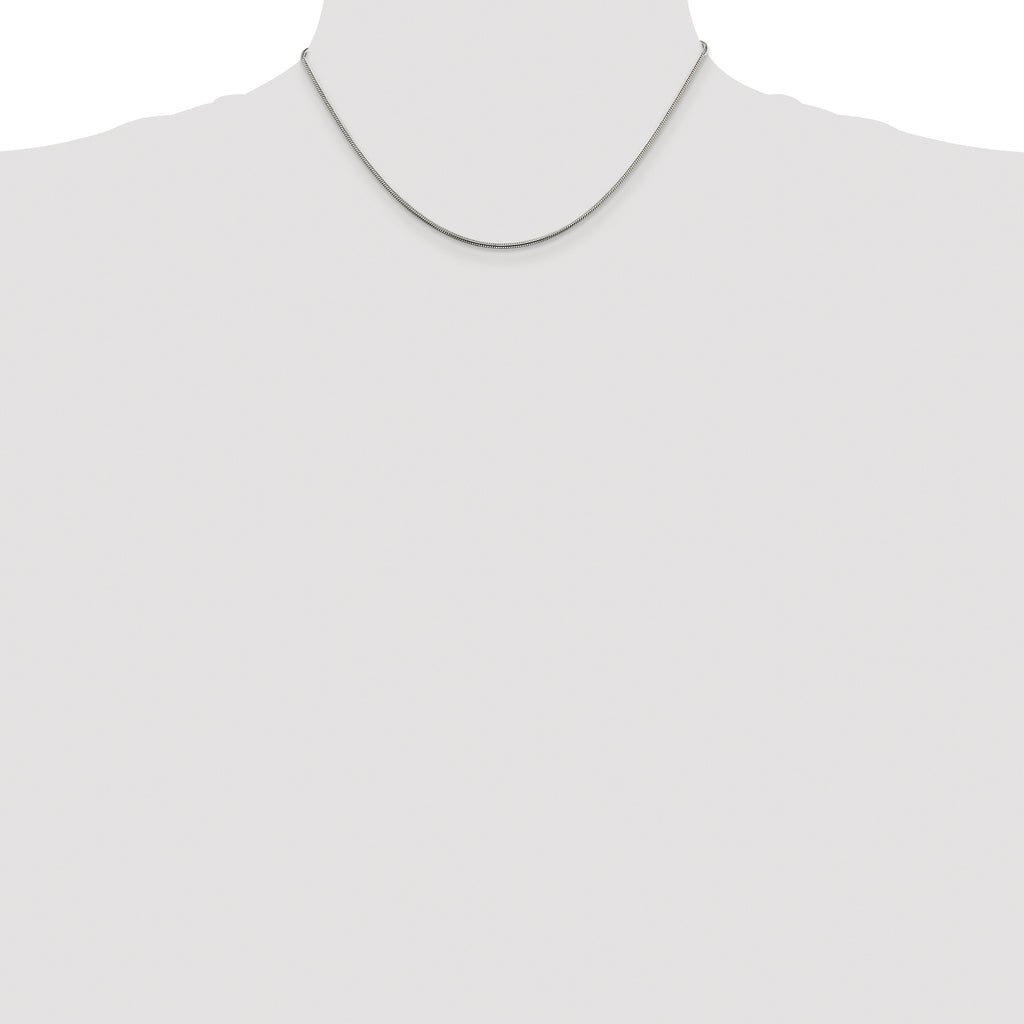 Sterling Silver Rhodium-plated 1.5mm Snake Chain