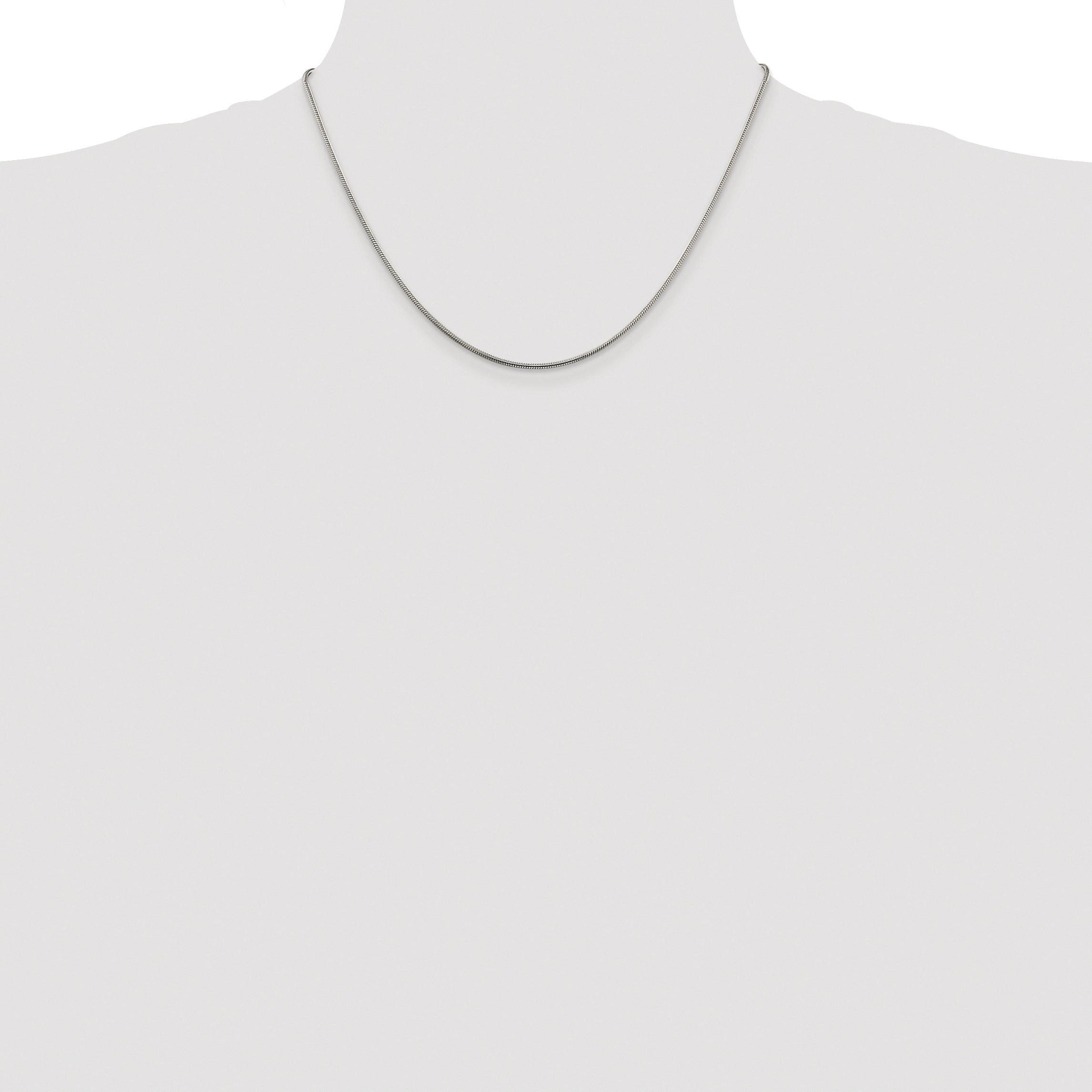 Sterling Silver Rhodium-plated 1.5mm Snake Chain