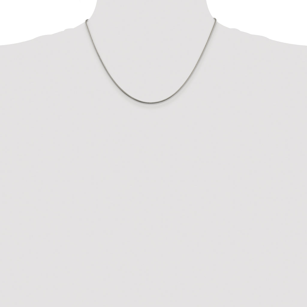 Sterling Silver Rhodium-plated 1.5mm Snake Chain