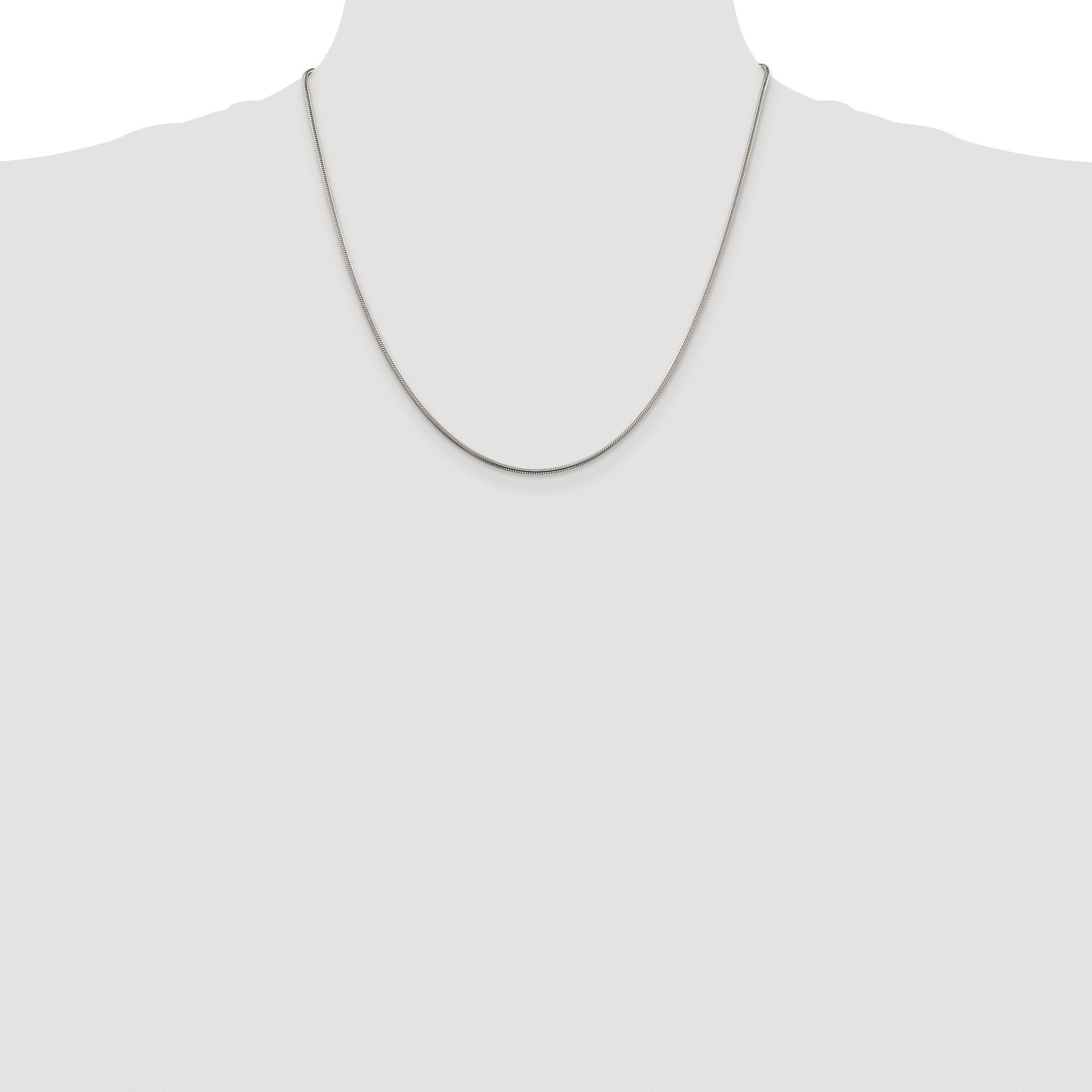 Sterling Silver Rhodium-plated 1.5mm Snake Chain