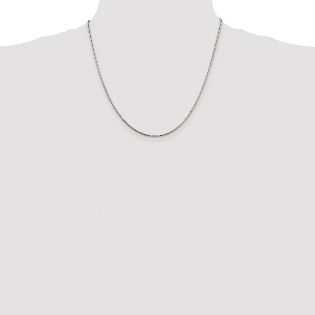 Sterling Silver Rhodium-plated 1.5mm Snake Chain