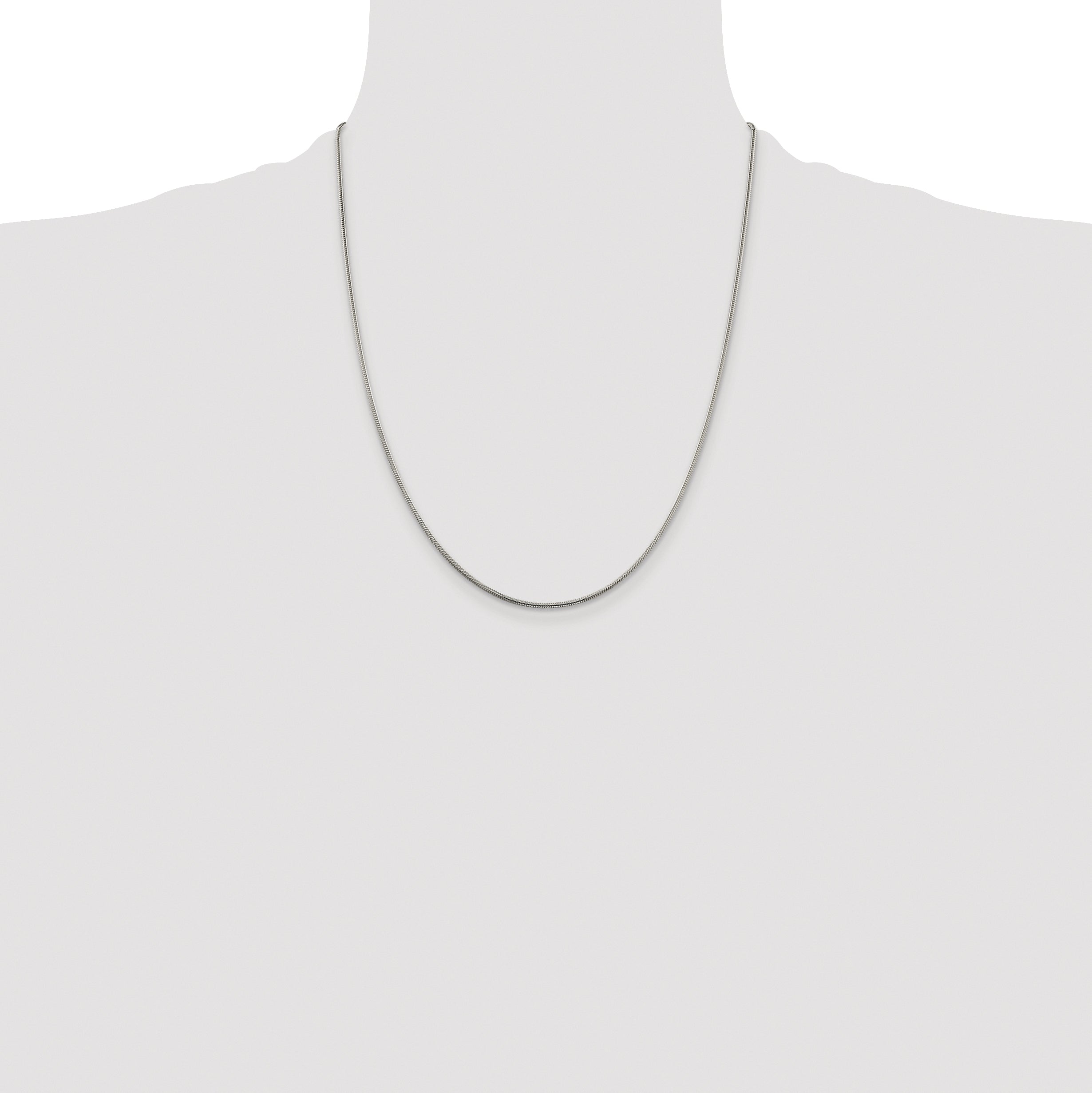 Sterling Silver Rhodium-plated 1.5mm Snake Chain