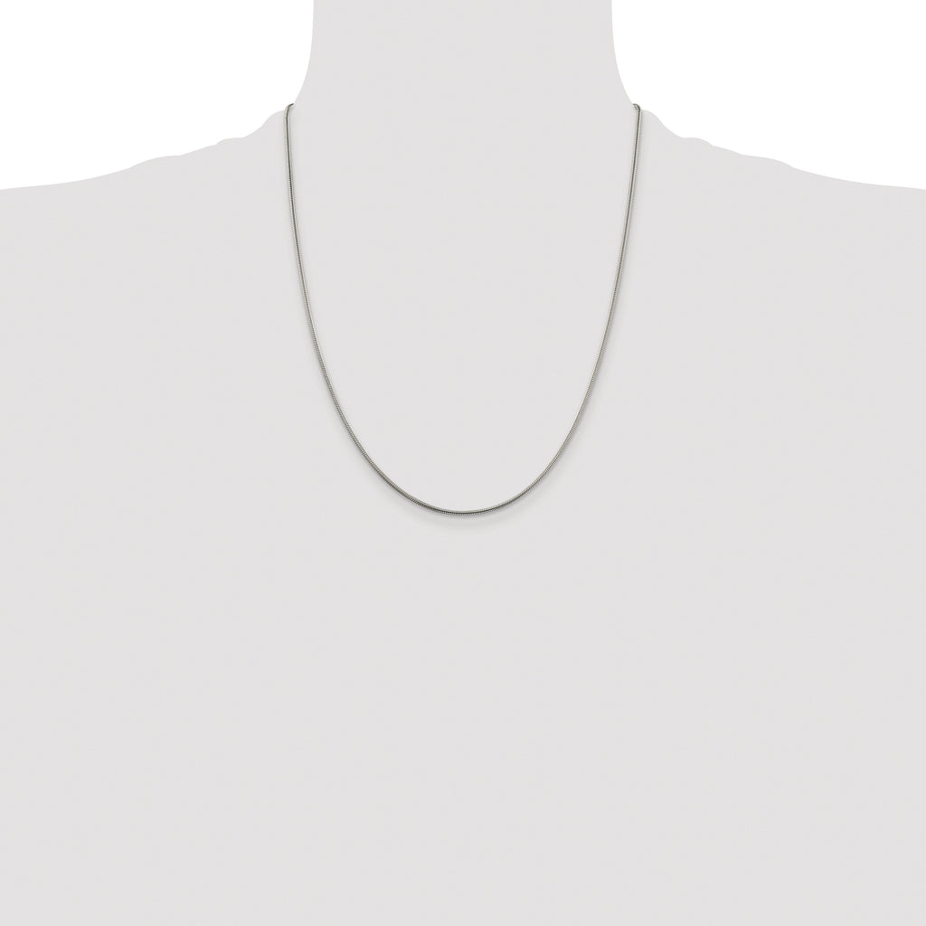Sterling Silver Rhodium-plated 1.5mm Snake Chain