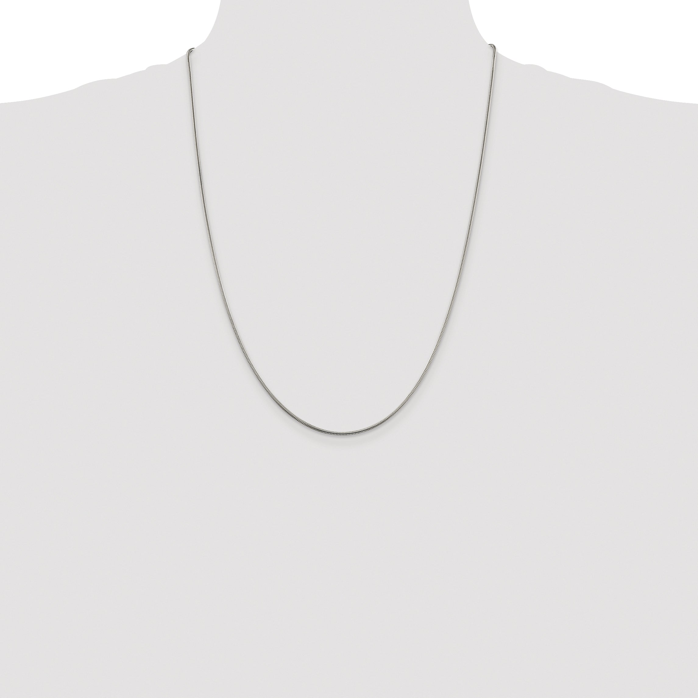 Sterling Silver Rhodium-plated 1.5mm Snake Chain