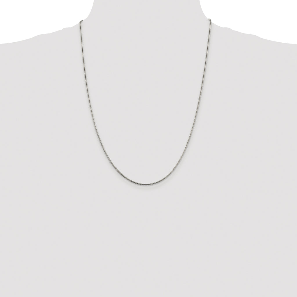 Sterling Silver Rhodium-plated 1.5mm Snake Chain