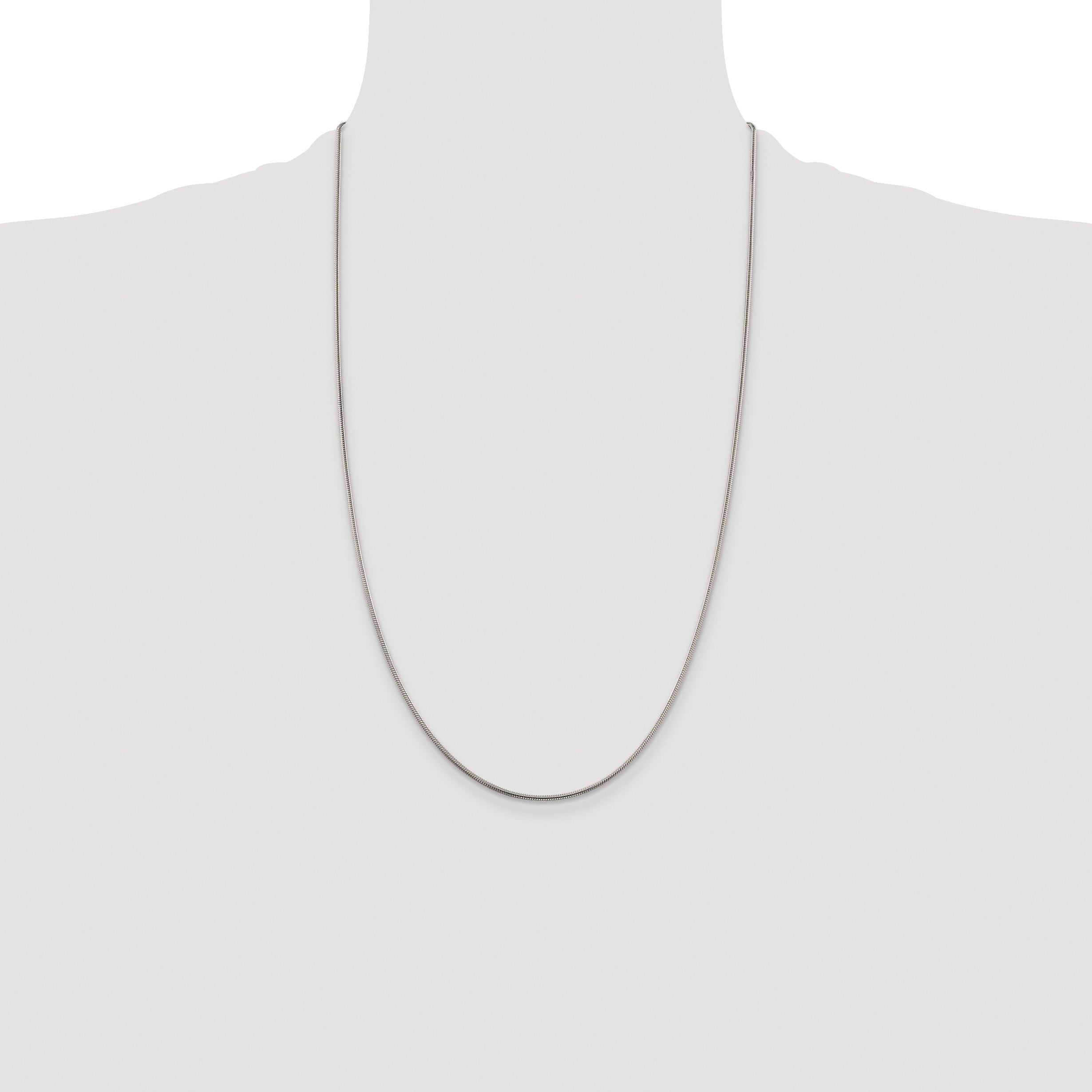Sterling Silver Rhodium-plated 1.5mm Snake Chain