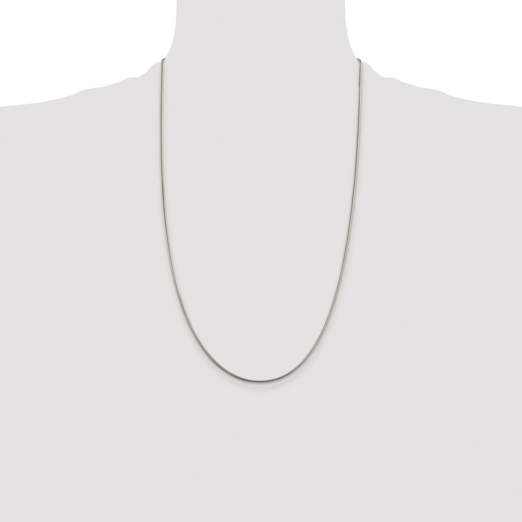 Sterling Silver Rhodium-plated 1.5mm Snake Chain