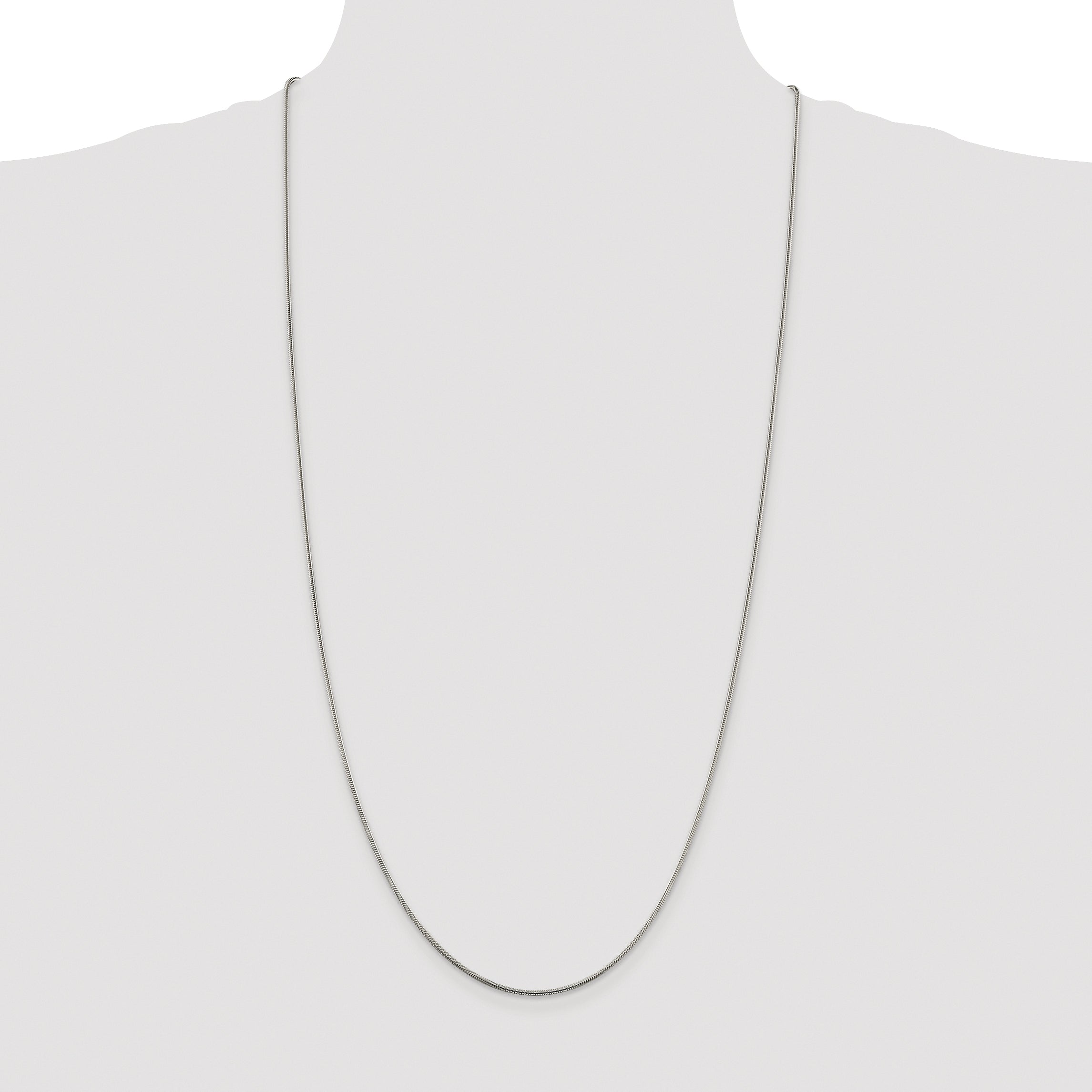 Sterling Silver Rhodium-plated 1.5mm Snake Chain