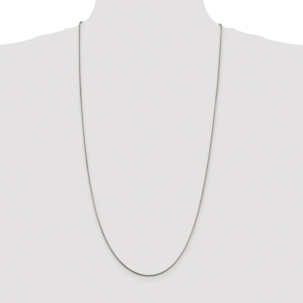 Sterling Silver Rhodium-plated 1.5mm Snake Chain