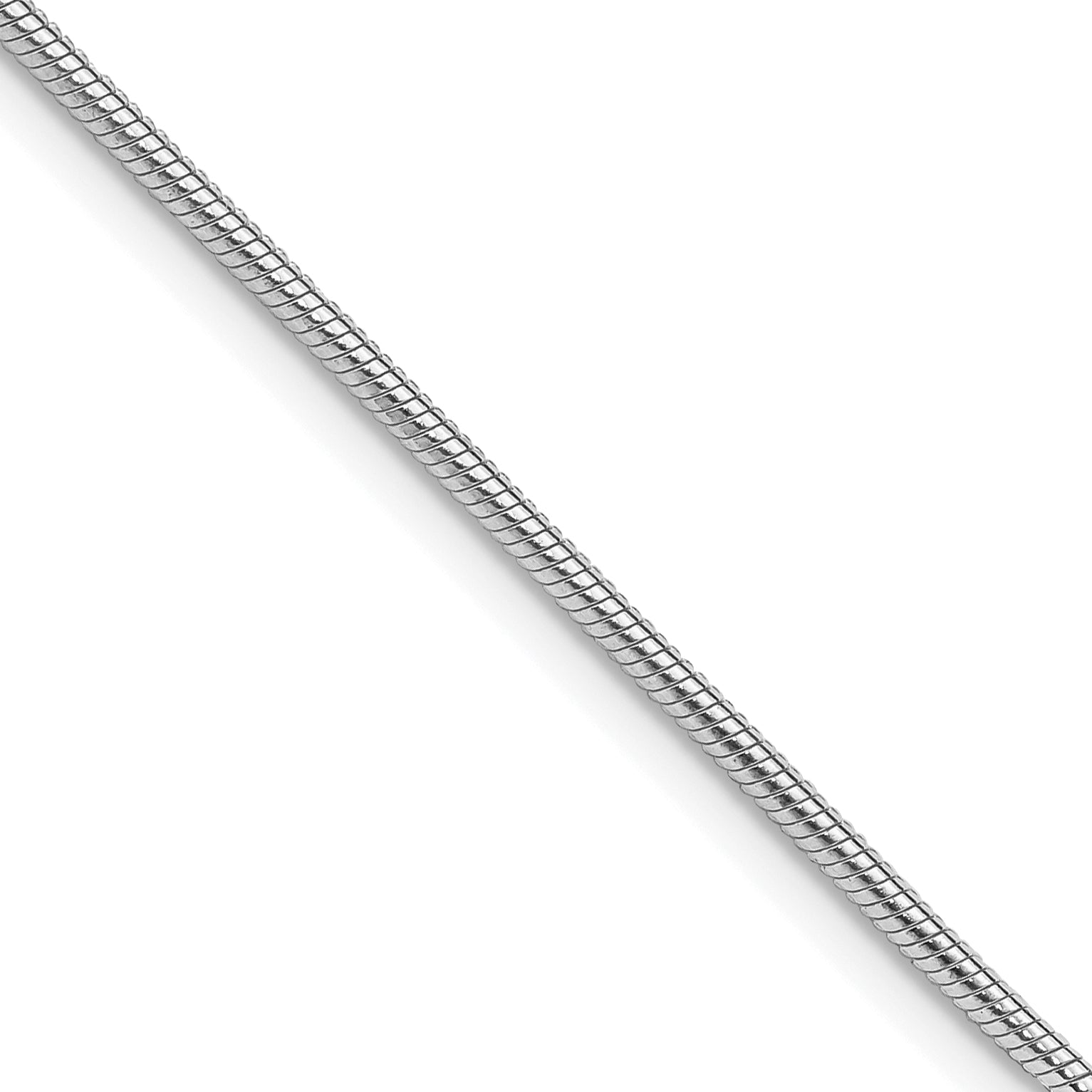 Sterling Silver Rhodium-plated 1.5mm Snake Chain