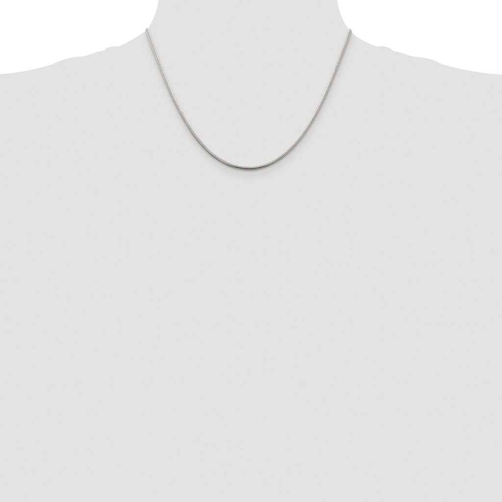 Sterling Silver Rhodium-plated 1.75mm Snake Chain