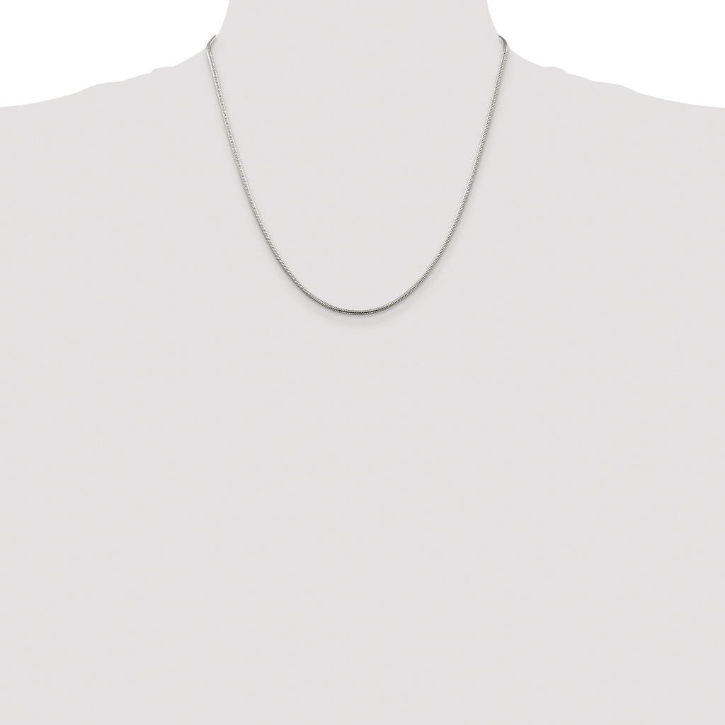 Sterling Silver Rhodium-plated 1.75mm Snake Chain