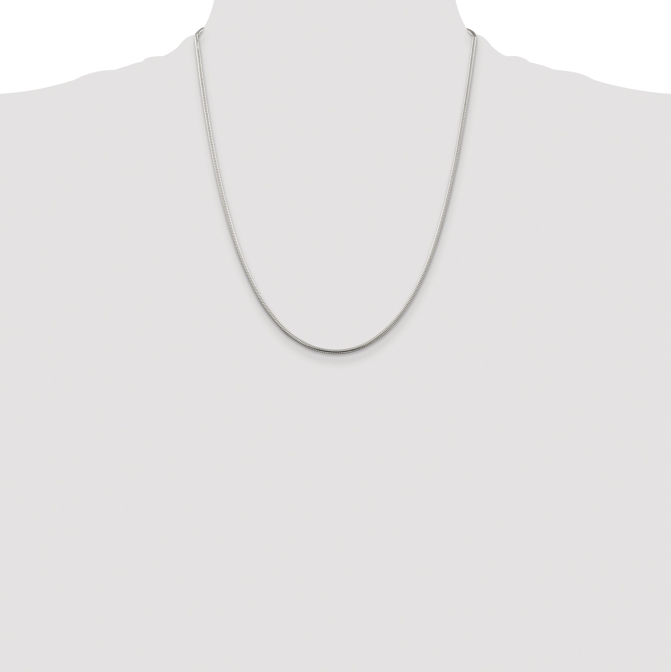 Sterling Silver Rhodium-plated 1.75mm Snake Chain