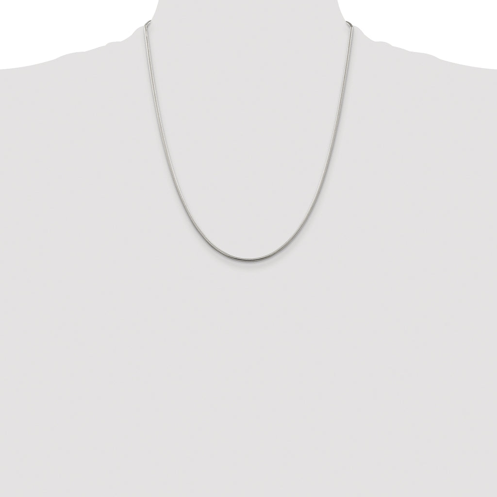 Sterling Silver Rhodium-plated 1.75mm Snake Chain