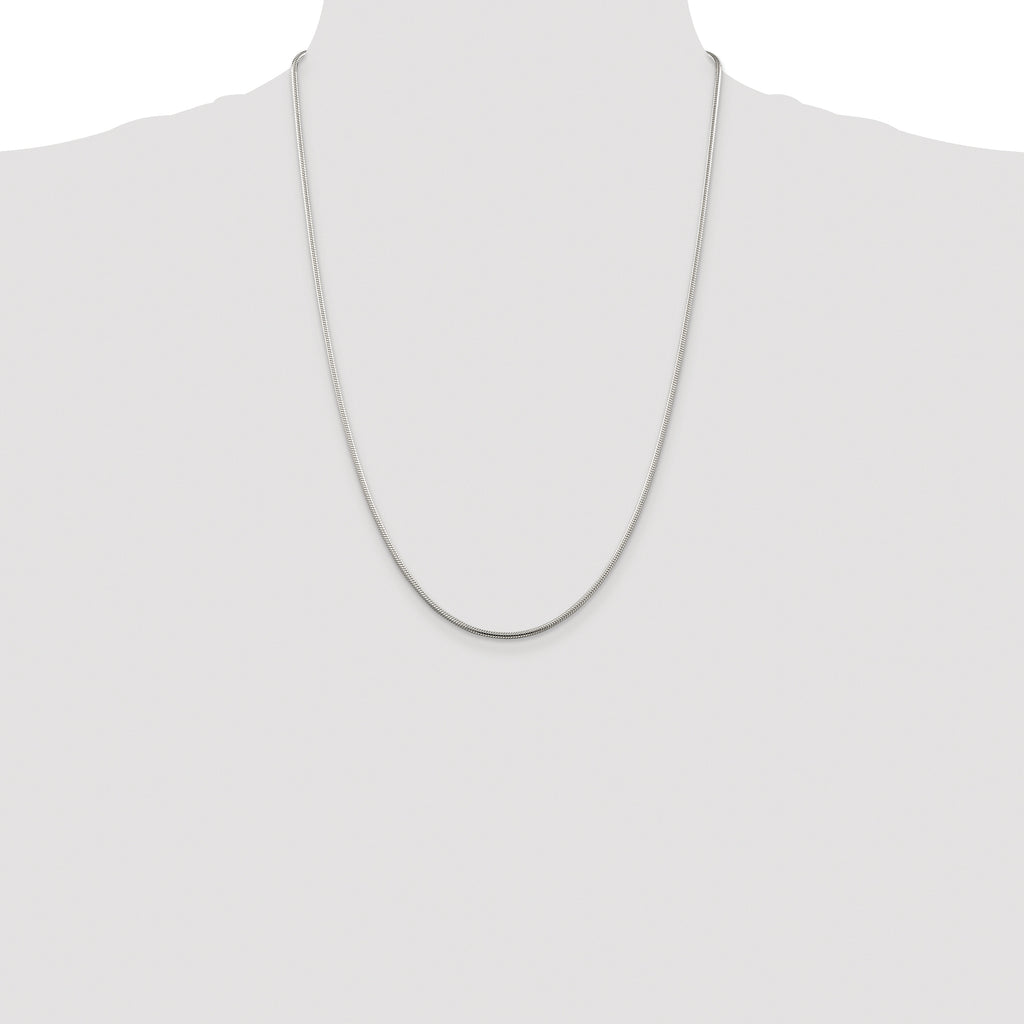 Sterling Silver Rhodium-plated 1.75mm Snake Chain