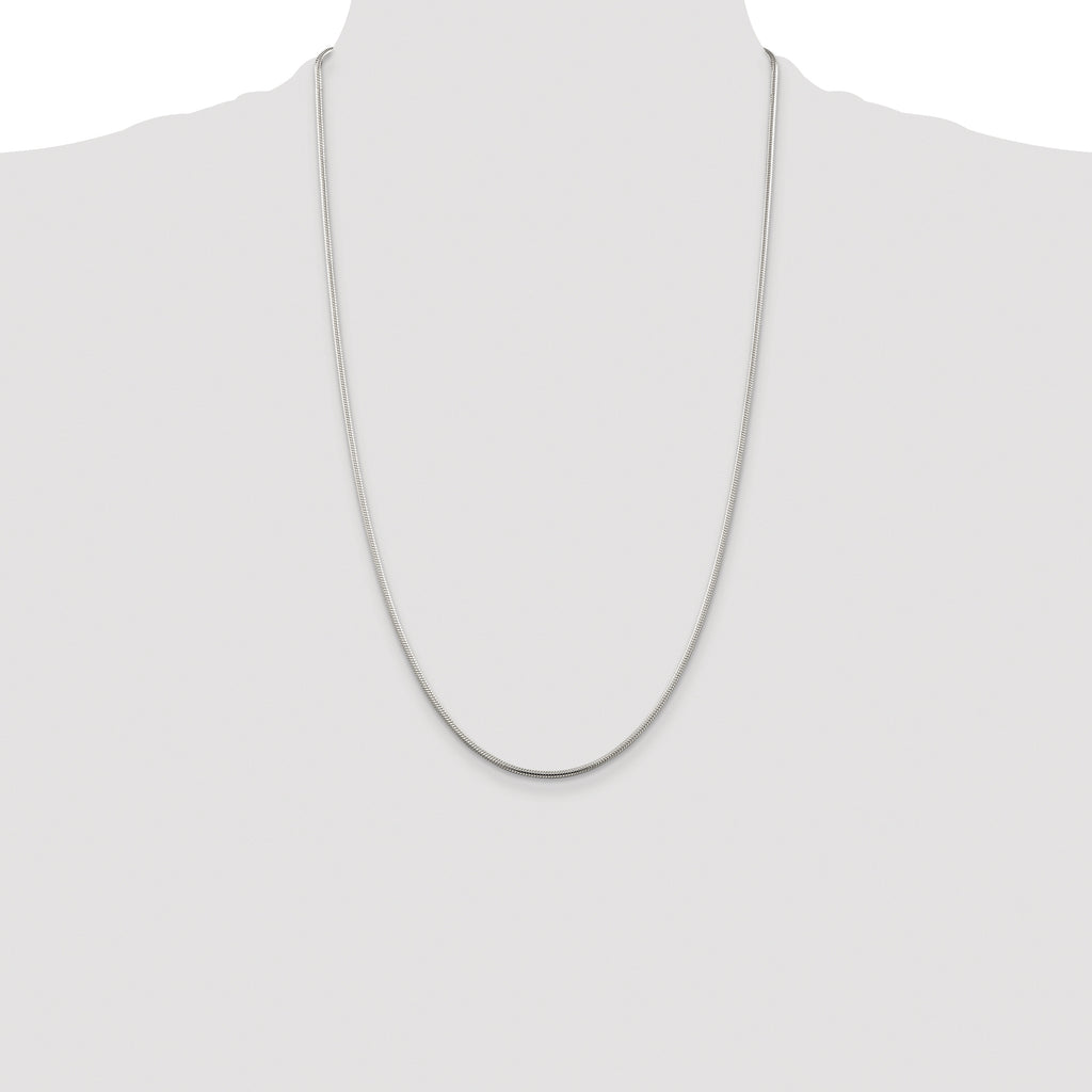 Sterling Silver Rhodium-plated 1.75mm Snake Chain