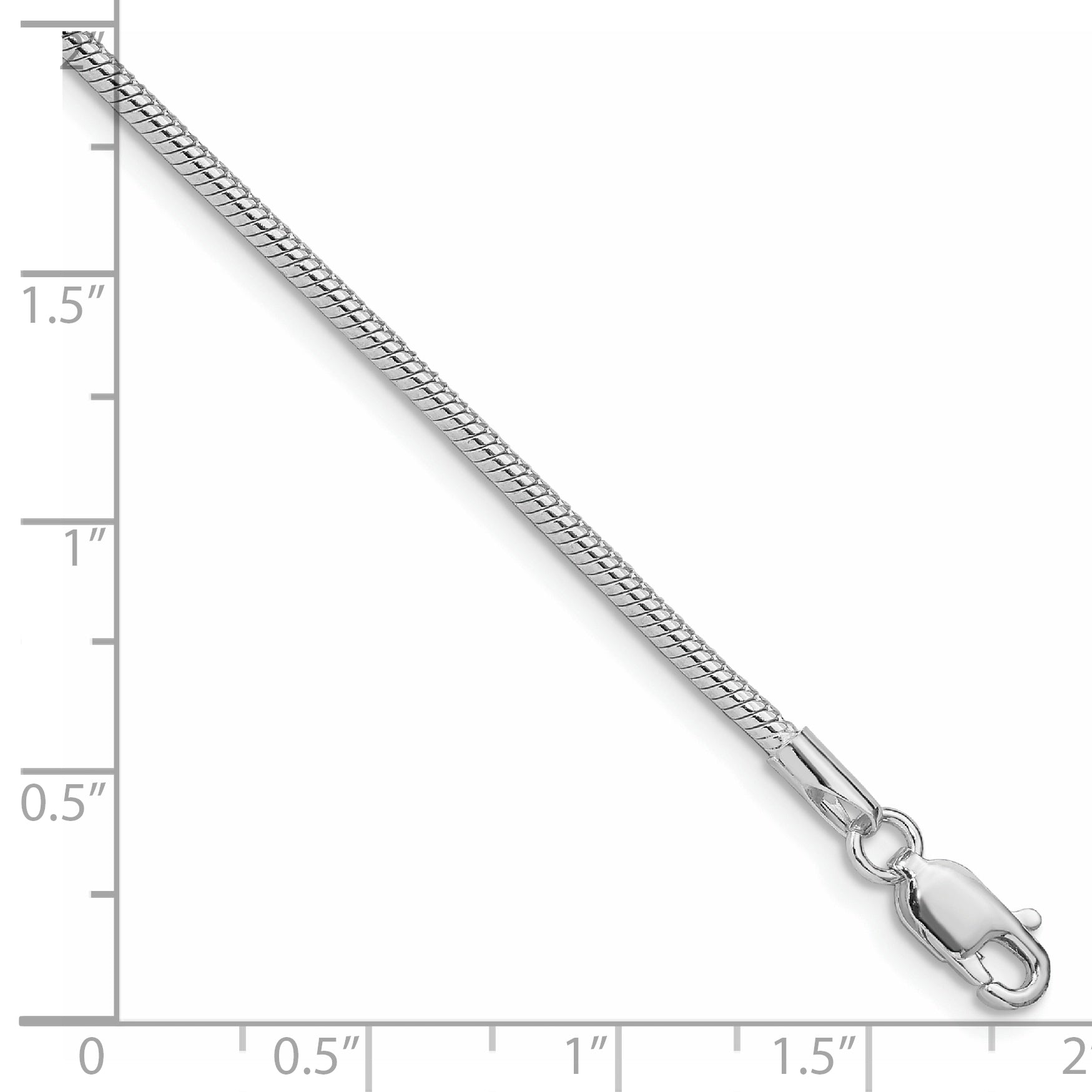 Sterling Silver Rhodium-plated 1.75mm Snake Chain