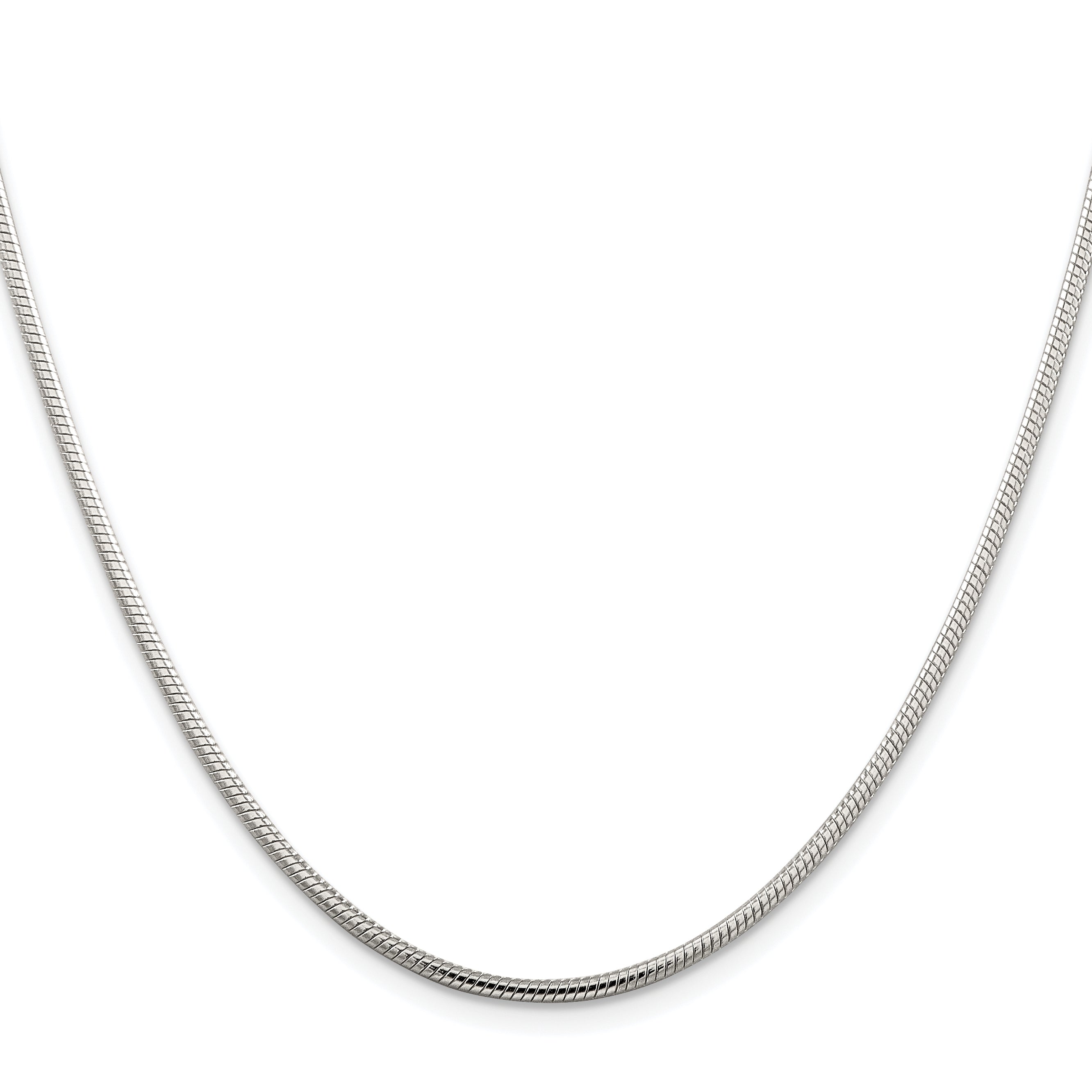 Sterling Silver Rhodium-plated 2mm Snake Chain