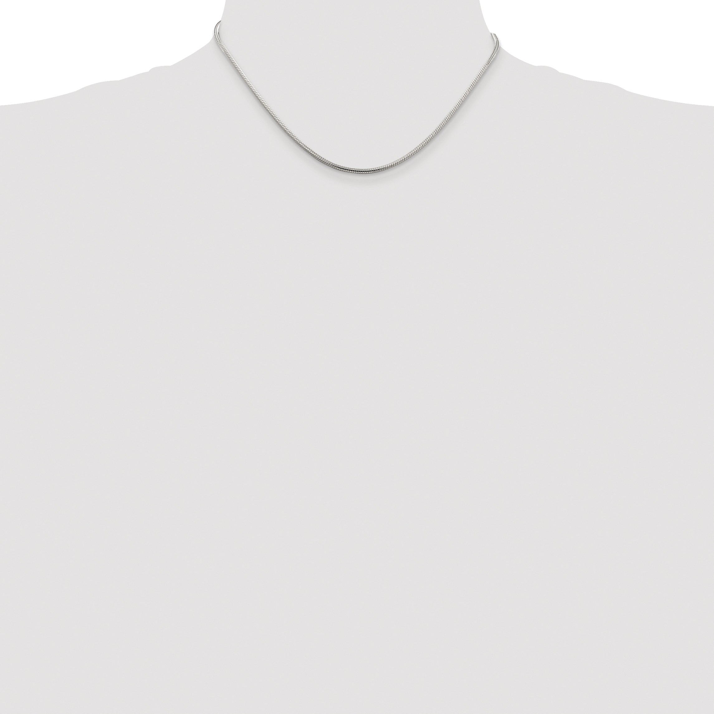 Sterling Silver Rhodium-plated 2mm Snake Chain